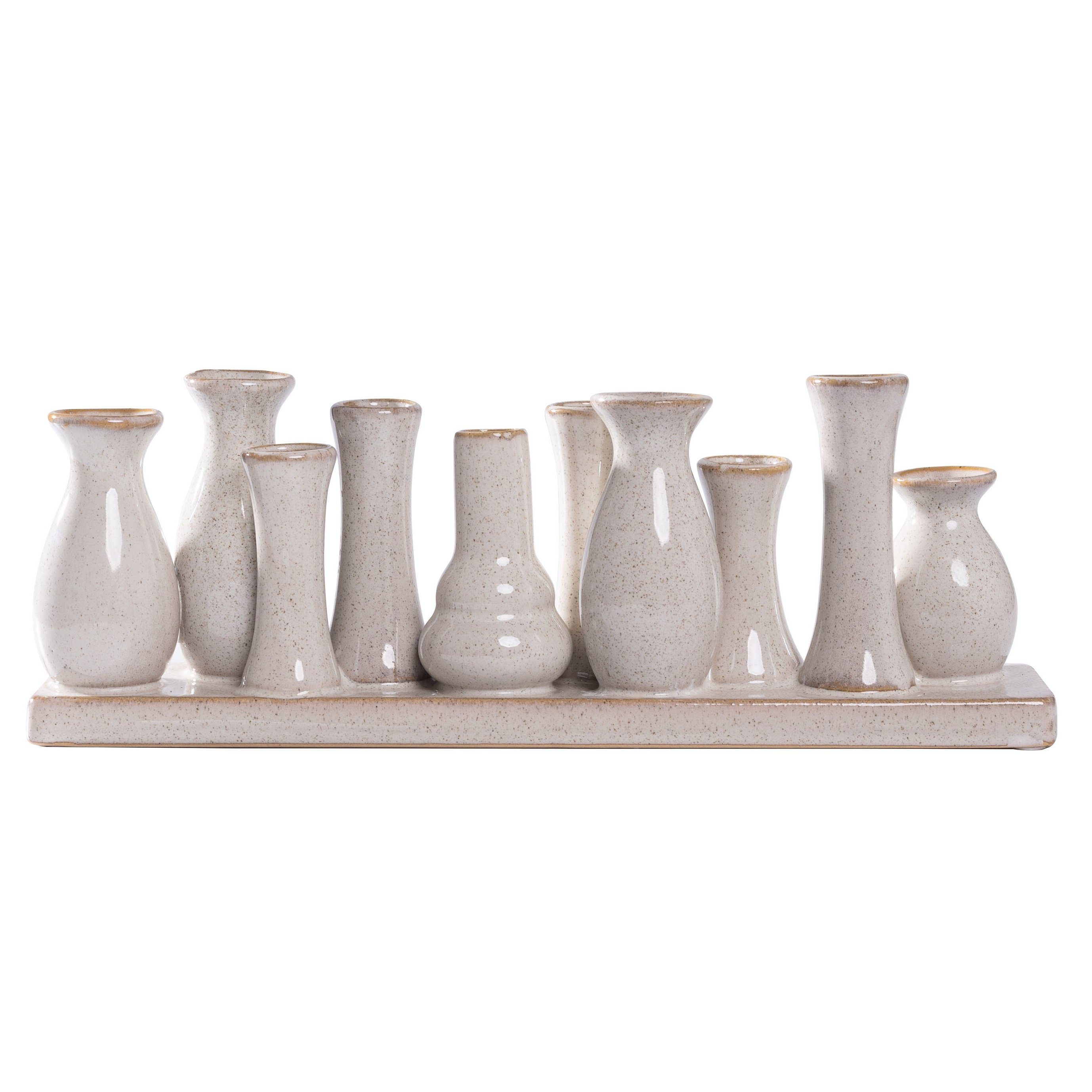 Antik-Weiß auf Vasen handgefertigte Jinfa Dekovase Stück Blumenvasen, (20,29Euro/Stück) Jinfa 4 festem Sockel,