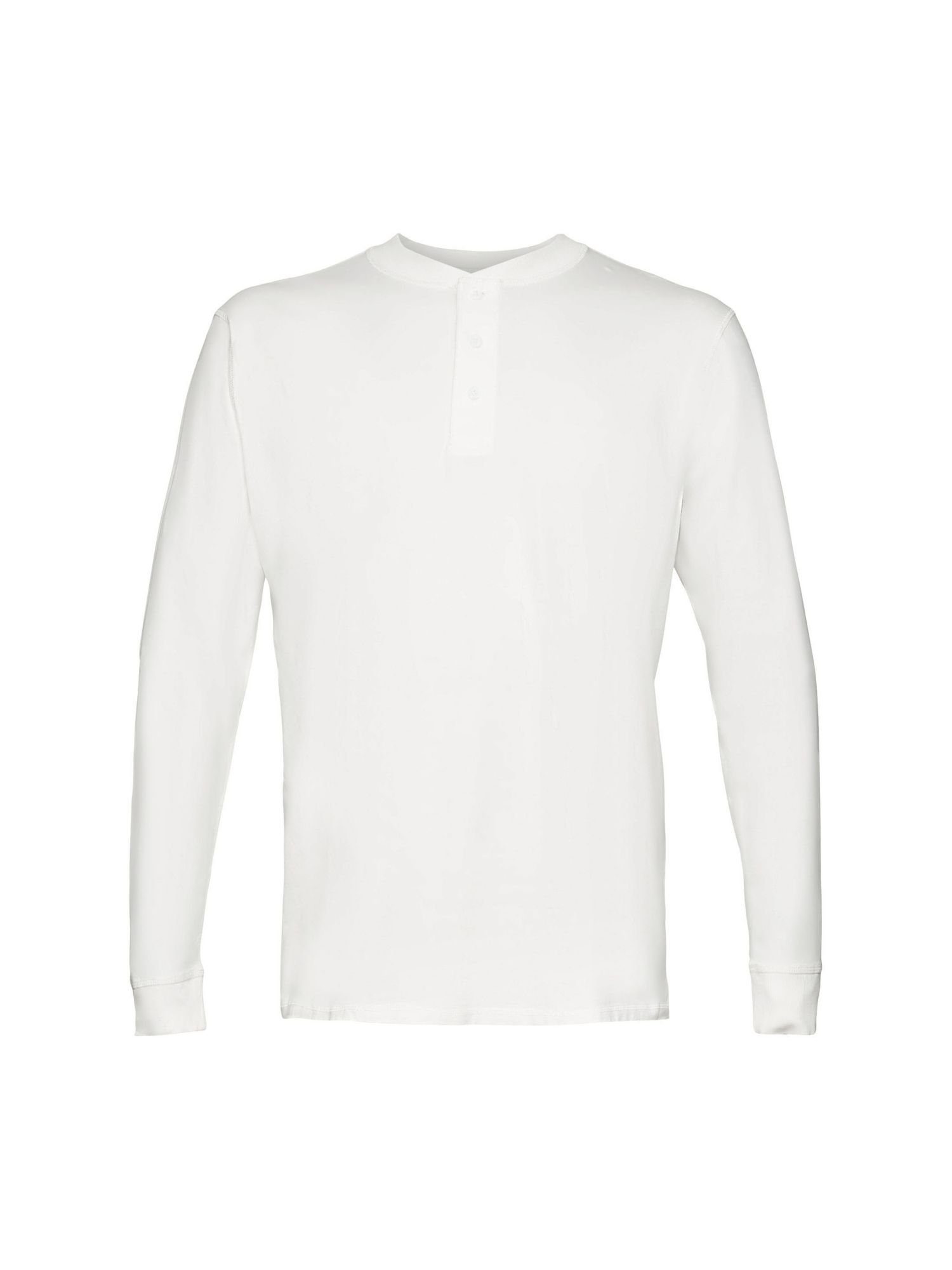 Esprit Langarmshirt Longsleeve mit Knopfleiste (1-tlg)