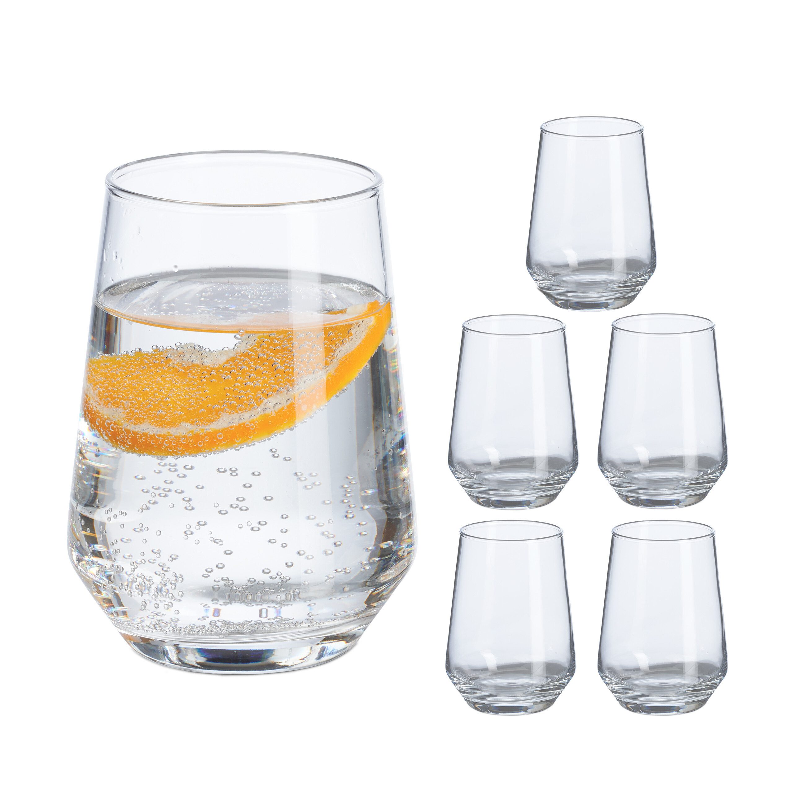 relaxdays Gläser-Set Trinkgläser 6er Set, 6-tlg., Glas