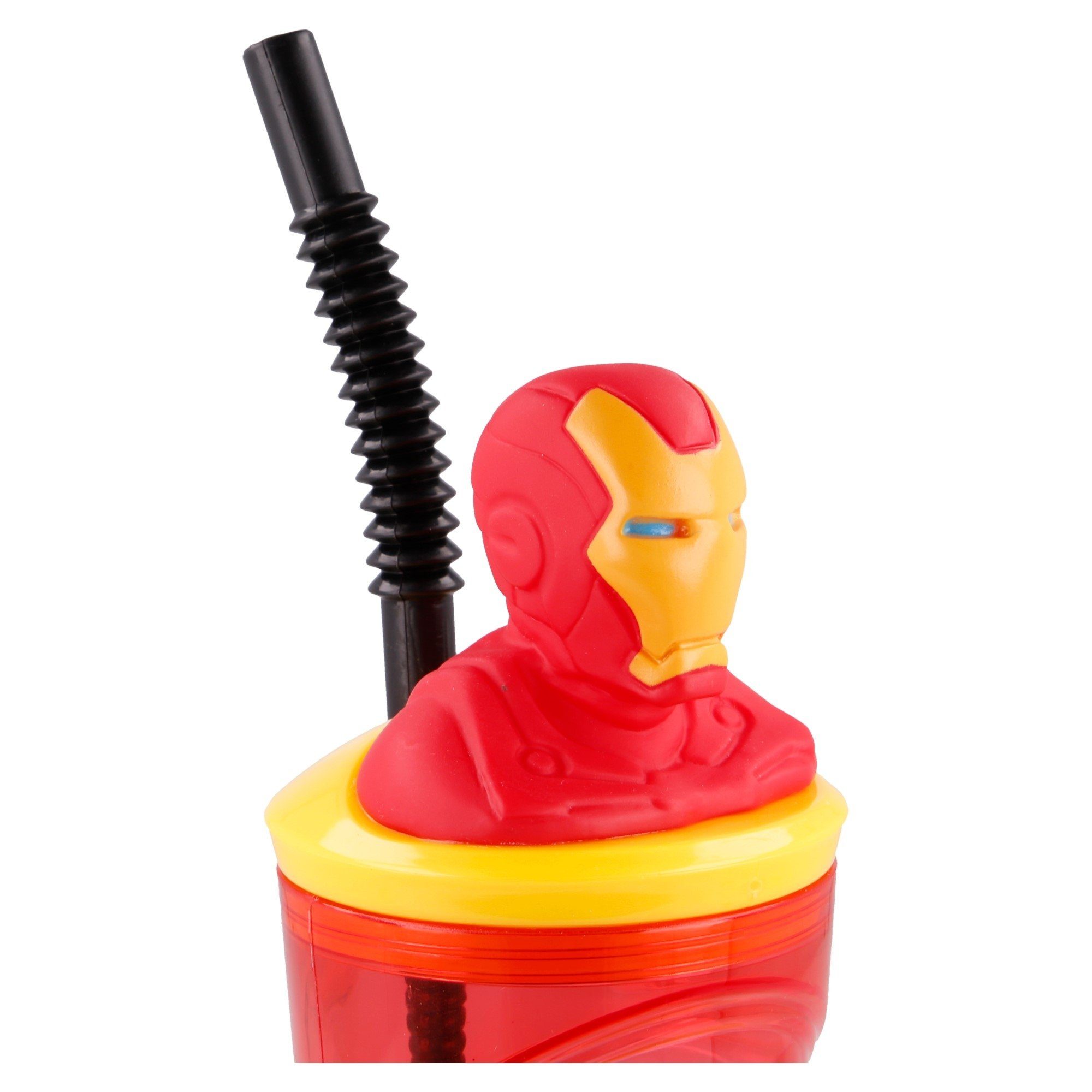 The AVENGERS Kinderbecher Iron Man, 3-D 360 frei ml Deckel mit Trinkhalm BPA und Kunststoff