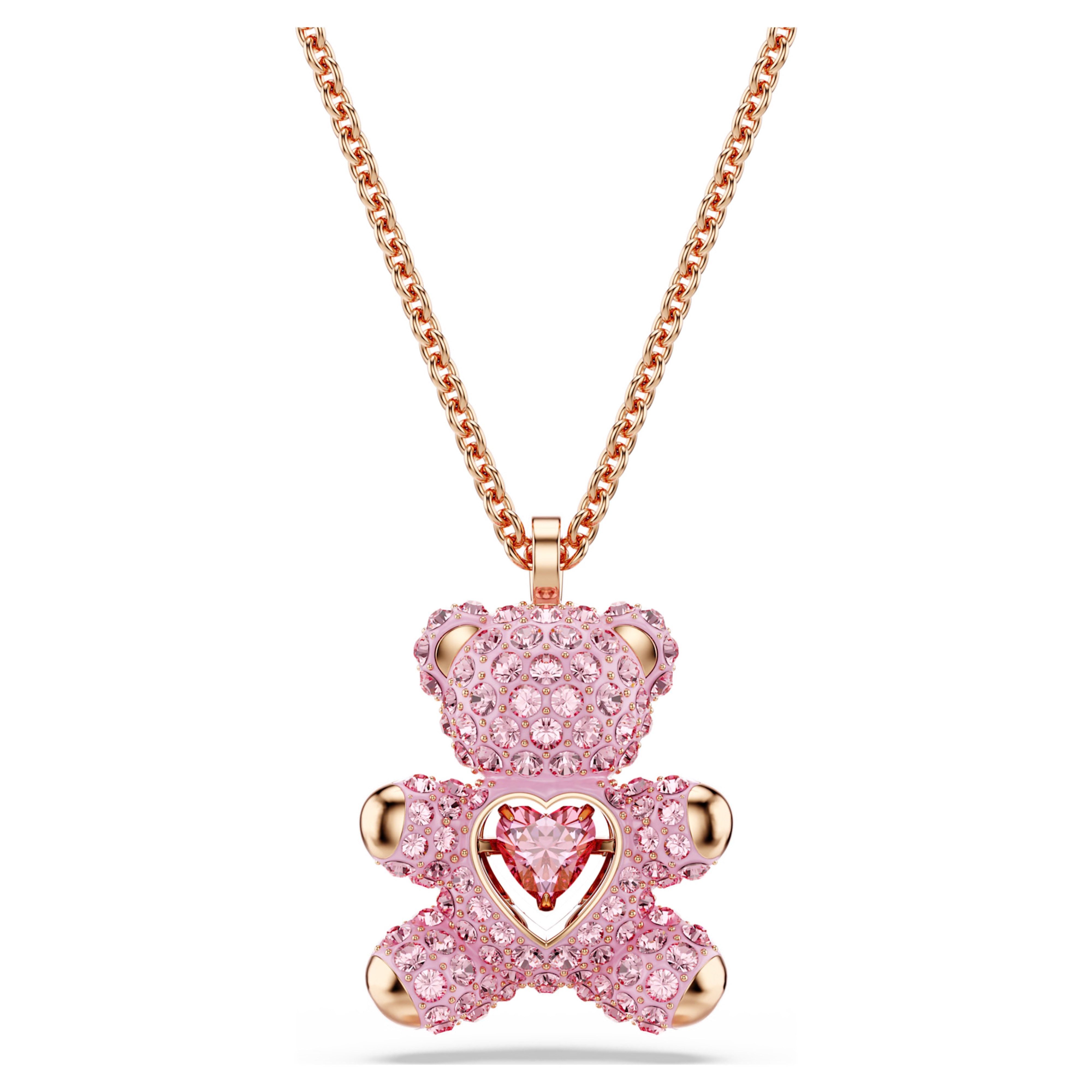 Swarovski Charm-Kette Teddy Anhänger Bär, Rosa, 18k Rosévergoldung 5642976 günstig online kaufen
