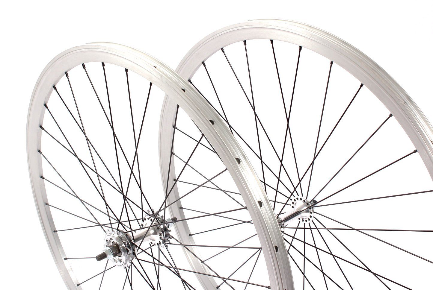 KHEbikes Fahrrad-Laufrad Fixie Laufradsatz 700c 28“ Zoll Doppelkammer Felge silber, BMX