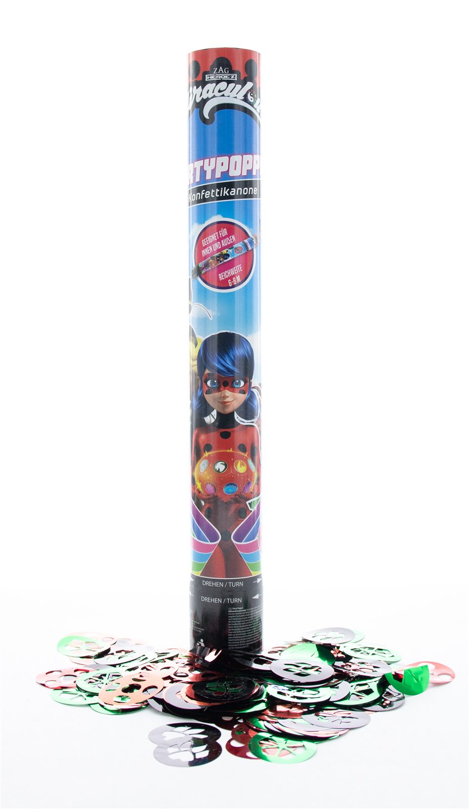 Party Factory Konfetti Miraculous Party Popper 40 cm mehrfarbig, ideal für Kindergeburtstage