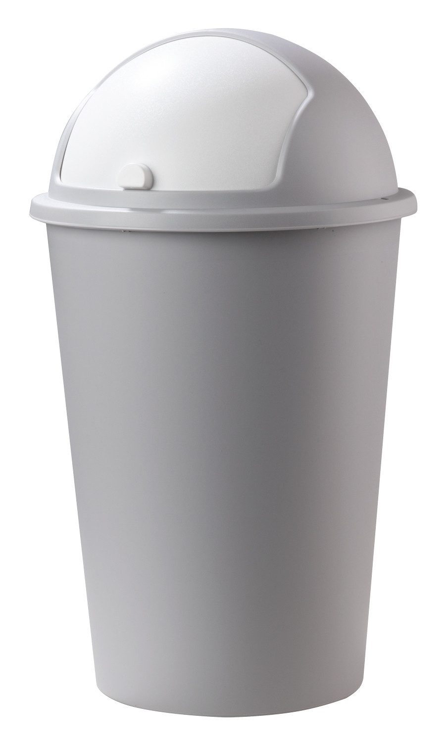 Home4You Mülleimer Abfalleimer 50 Liter, Silbergrau, Weiß, Kunststoff