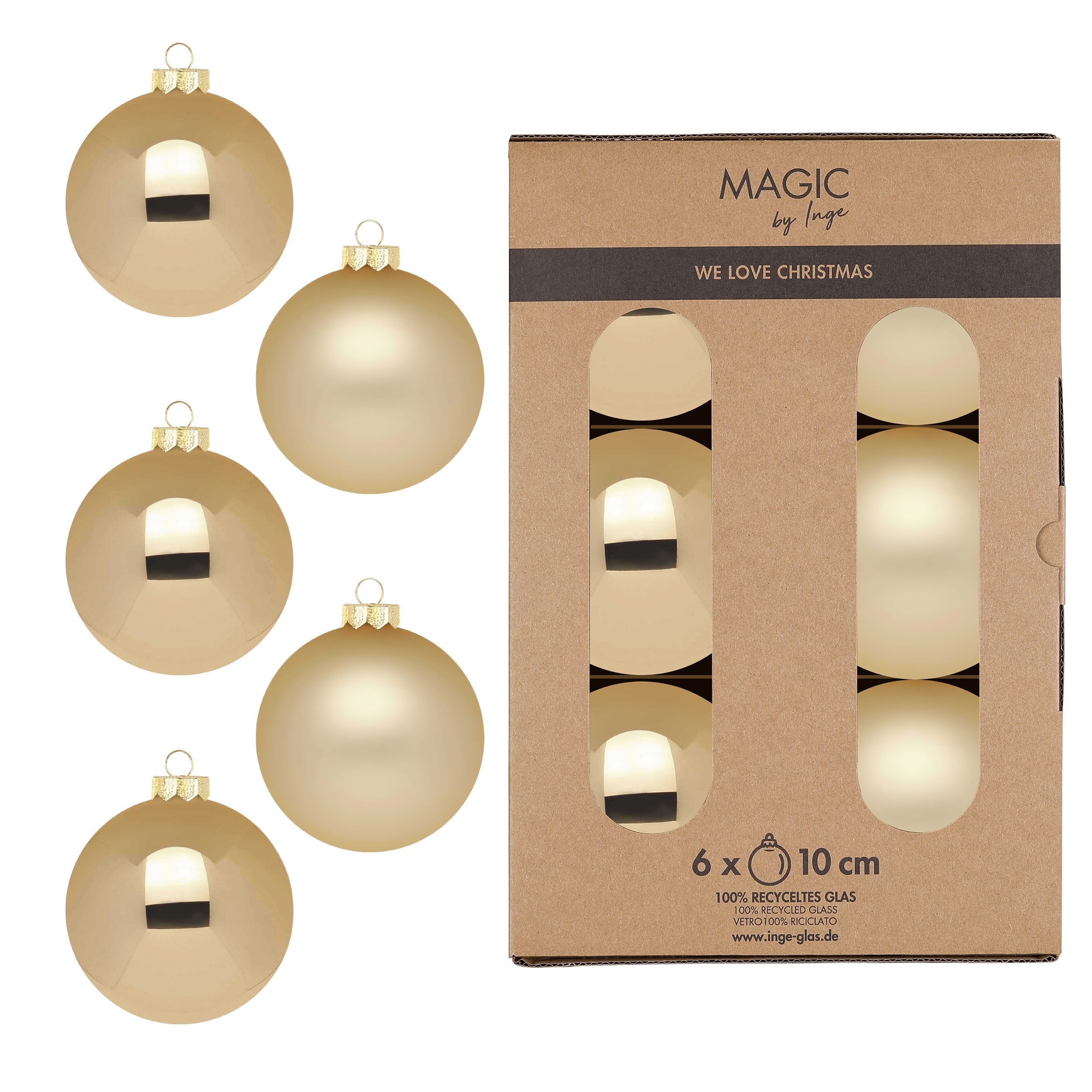 INGE-GLAS® Weihnachtsbaumkugel Christbaumkugeln Weihnachtskugeln Glas Ø 10 günstig online kaufen