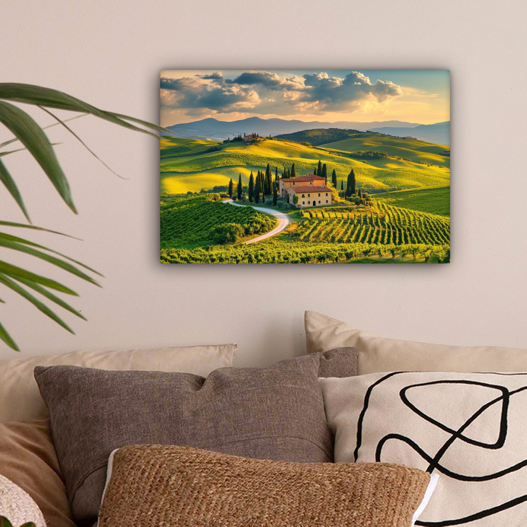 OneMillionCanvasses® Leinwandbild Toskana - Landschaft - Weinberge, Fotodru günstig online kaufen