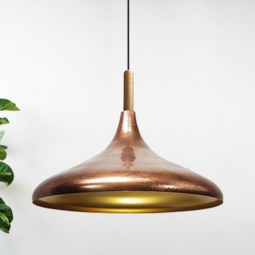 Bamyum Pendelleuchte Champion Hängelampe Küche aus Holz und Metall 35 cm, E27 Moderne Lampe, ohne Leuchtmittel