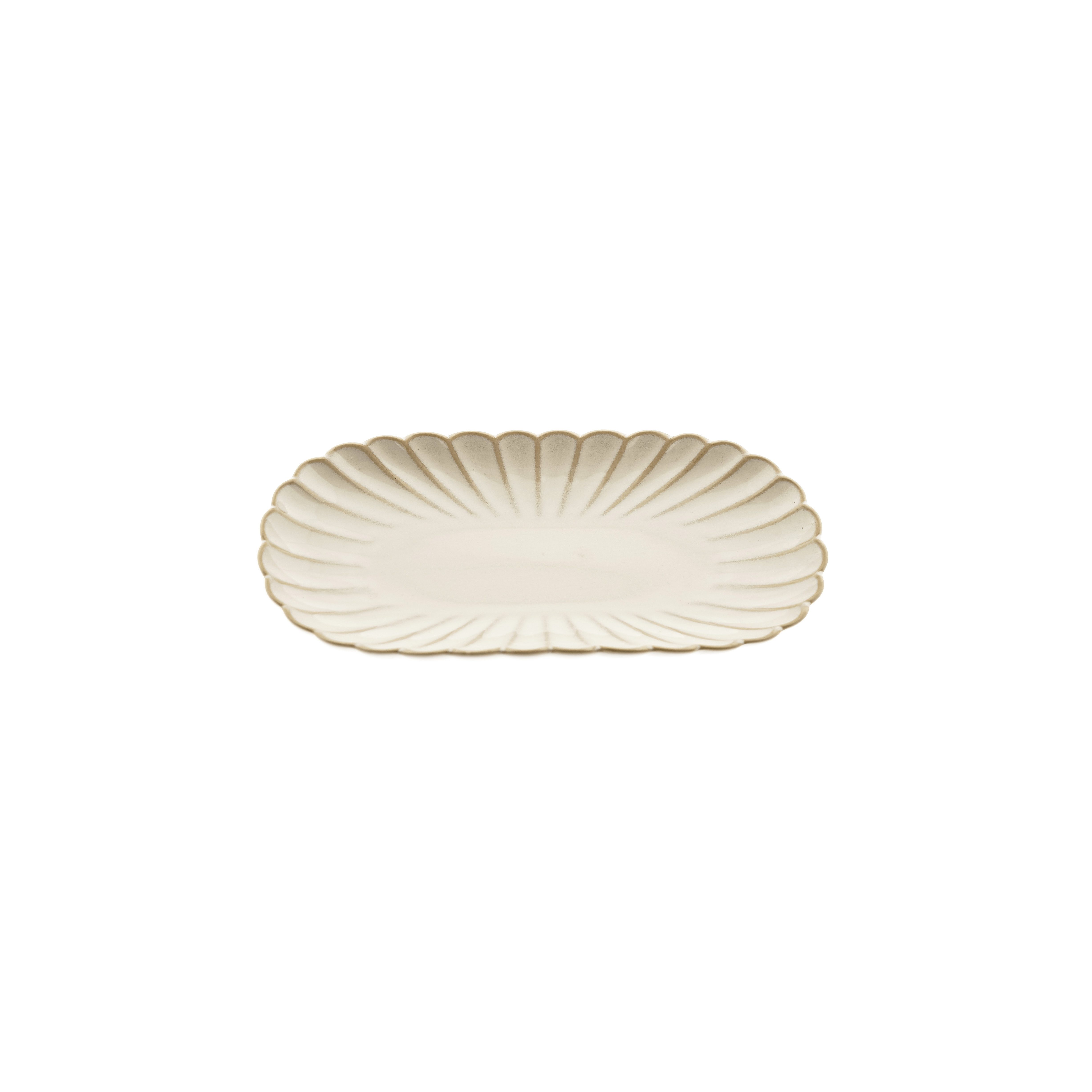 Almina Servierplatte Bloomy aus hochwertigem Porzellan - 2-teilig mit floraler Struktur, Porzellan, (Packung, 2-tlg)
