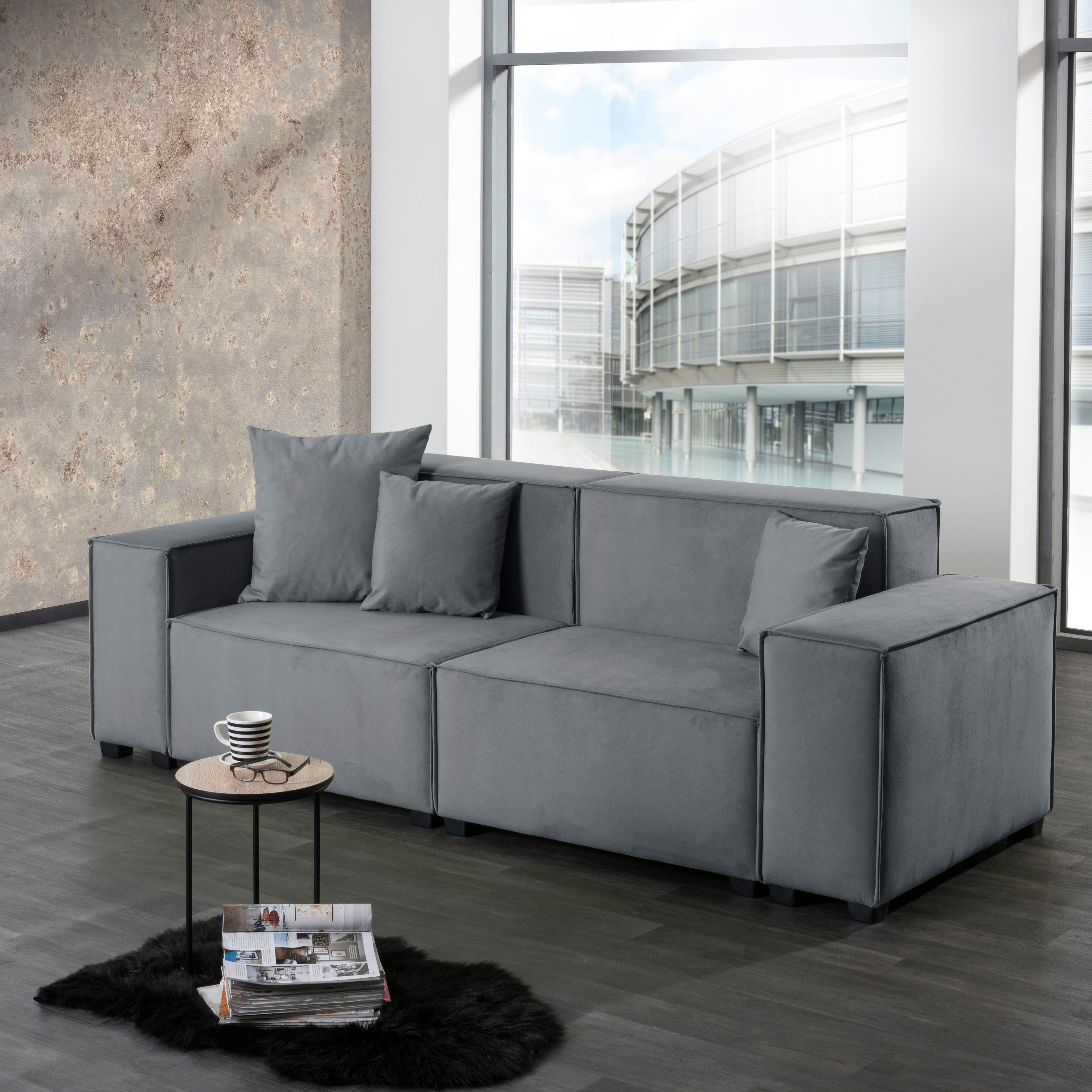 Max Winzer® Wohnlandschaft MOVE, Set, Sofa-Set 01 aus 6 Sitz-Elementen, inklusive 3 Zierkissen, kombinierbar