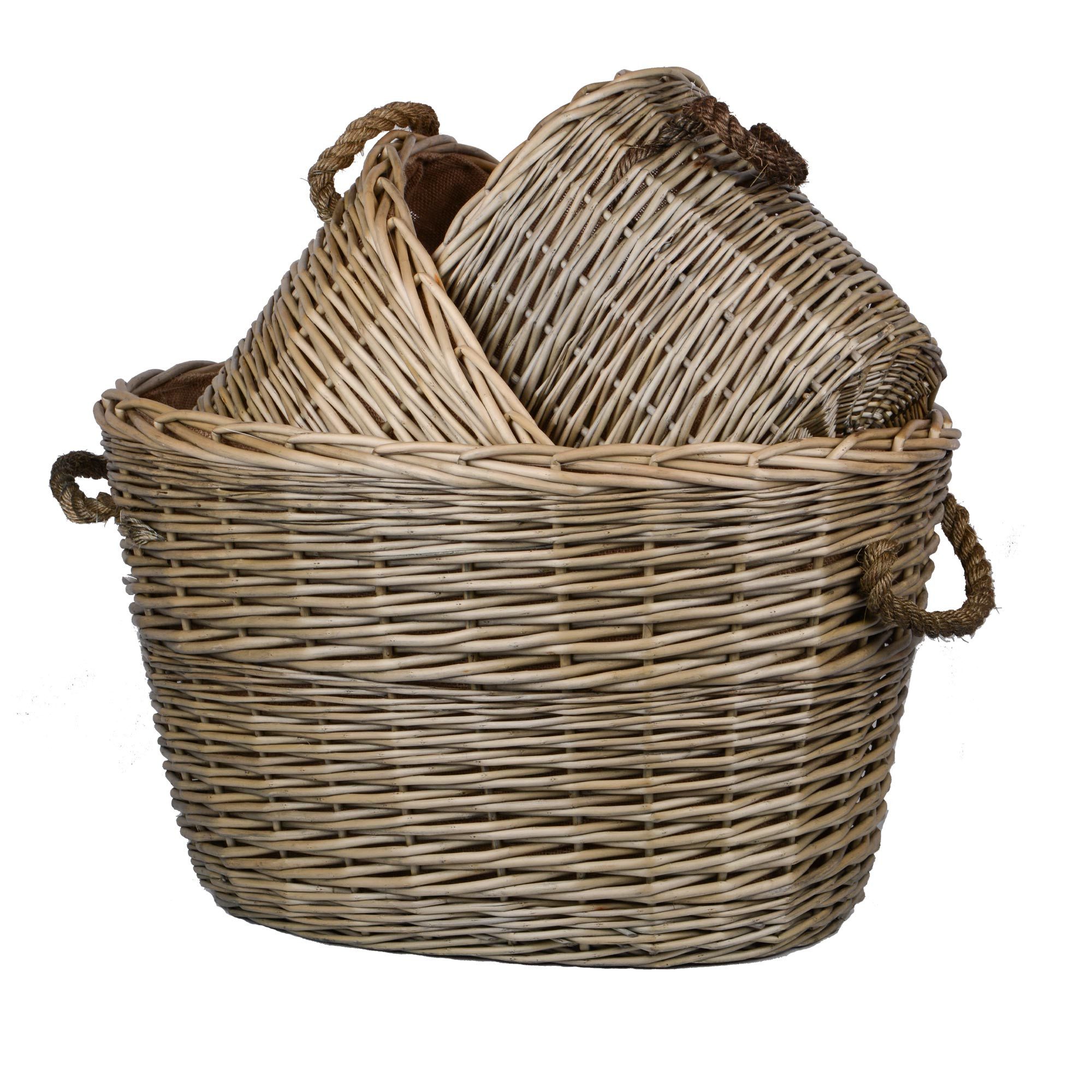 UNUS HOME Kaminholzkorb Korb oval gefüttert günstig online kaufen