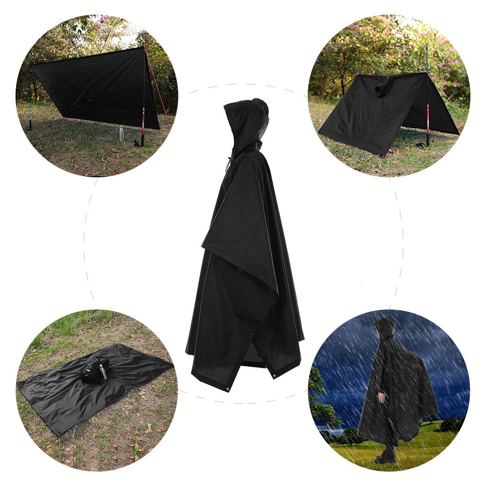 GARRYFIZH Regenmantel 3-in-1 wasserdichter Regenponcho 210T Polyester