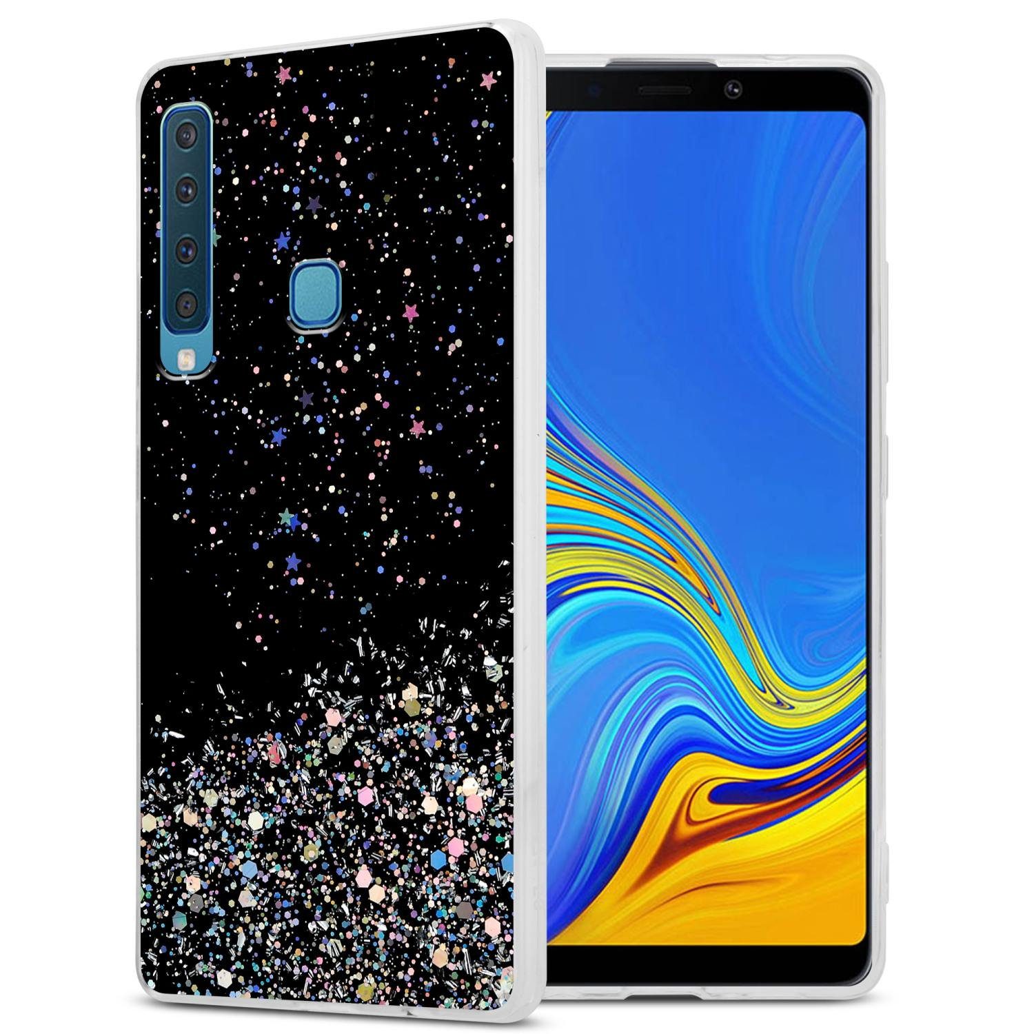 Cadorabo Handyhülle für Samsung Galaxy A9 2018 Hülle Samsung Galaxy A9 2018, Flexible TPU Silikon Handy Schutzhülle - Hülle - mit Glitzer