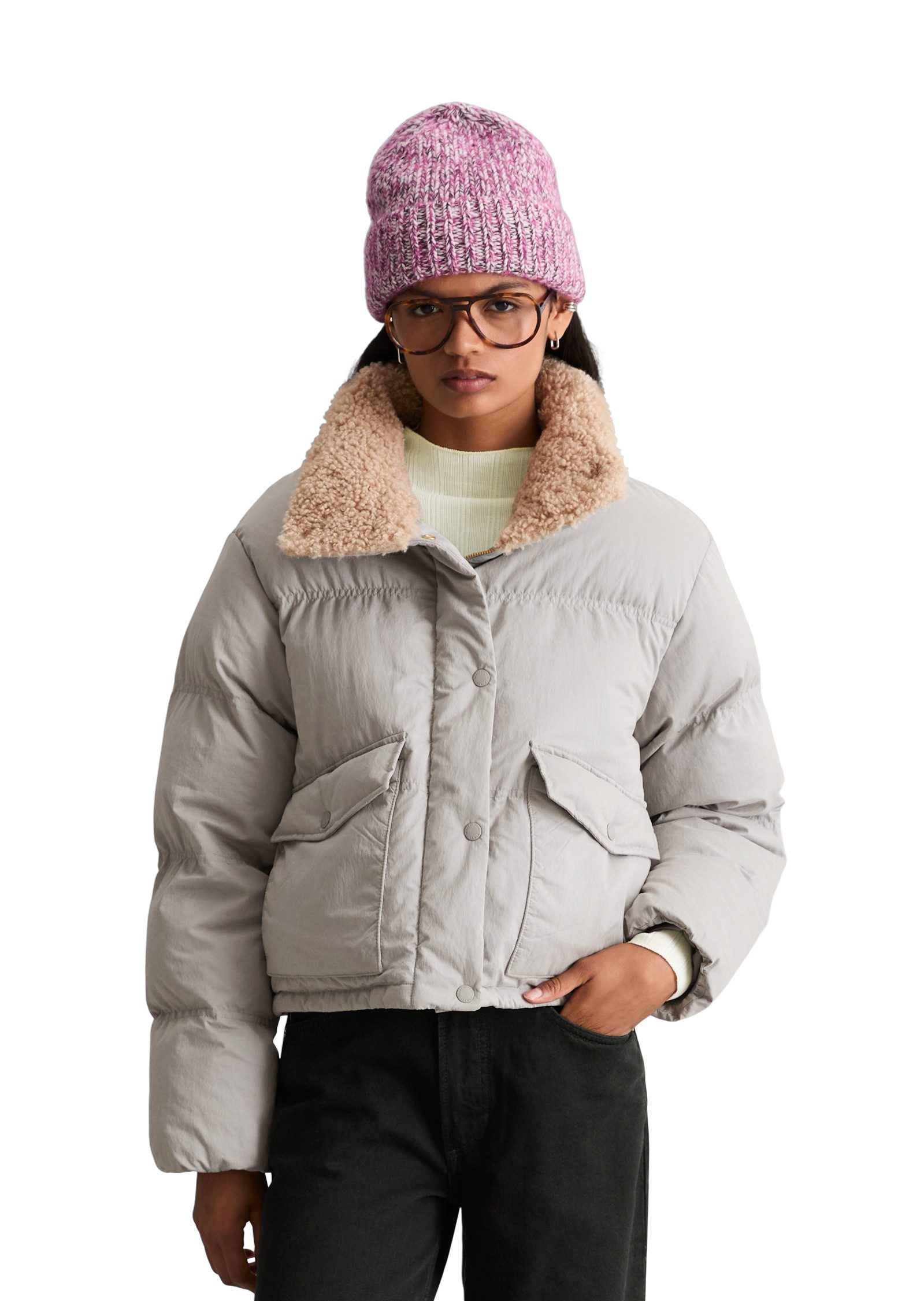 Marc O'Polo DENIM Outdoorjacke regular mit weichem Teddyplüschkragen