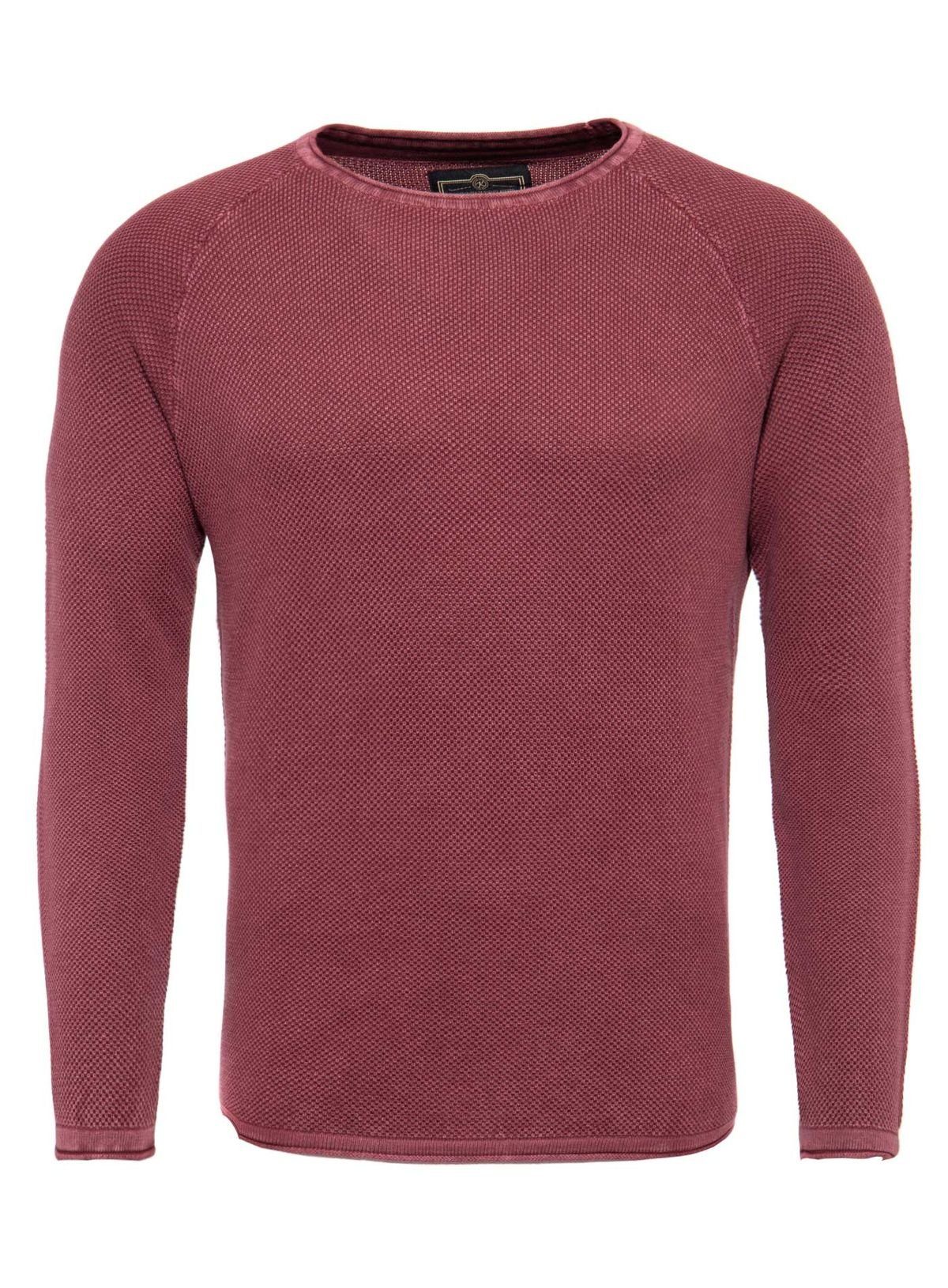 Key Largo Strickpullover für Herren Thomas Feinstrick körperbetont FMST00044 bordeaux red (1303)