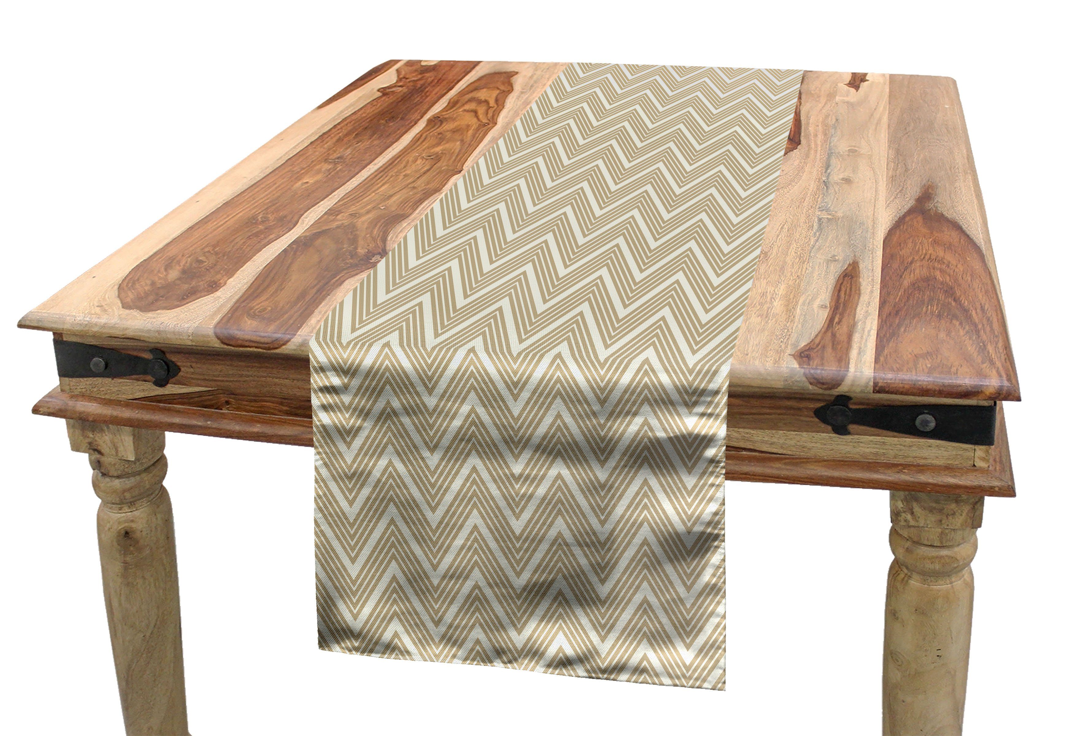 Abakuhaus Tischläufer Esszimmer Küche Tischläufer, 3 Beige Dimensional Stripes Dekorativer Rechteckiger