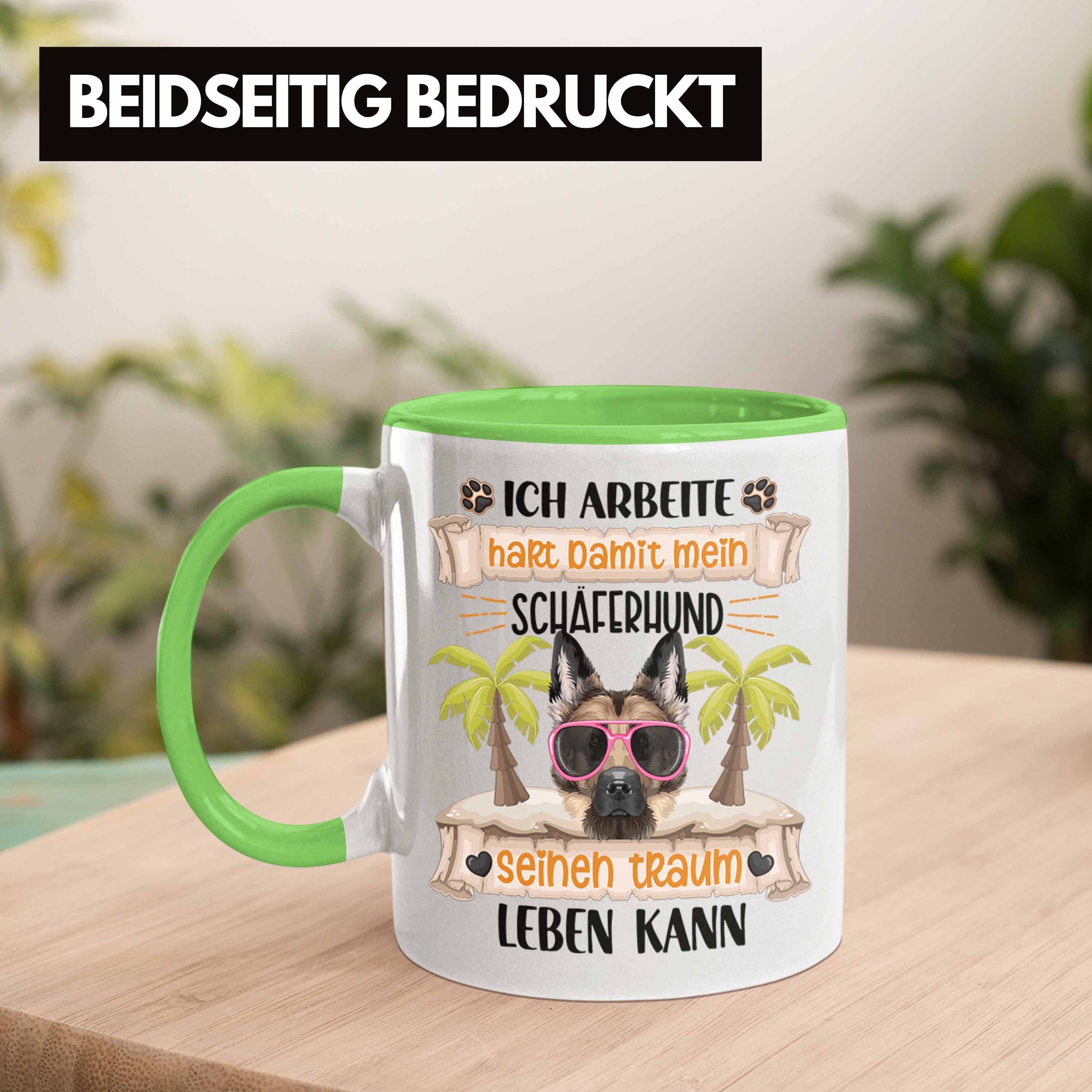 Trendation Tasse Schäferhund Besitzer Tasse Geschenk Ich Spruch Grün A Geschenkidee Lustiger