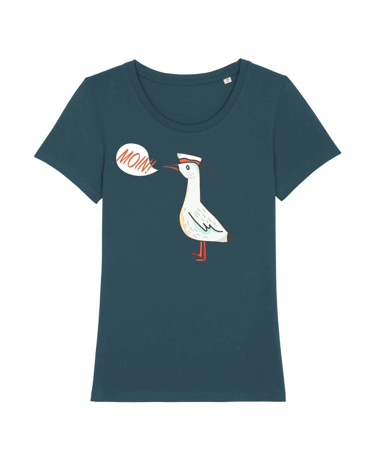 wat? Moin Print-Shirt pertrol Apparel Seagull (1-tlg)