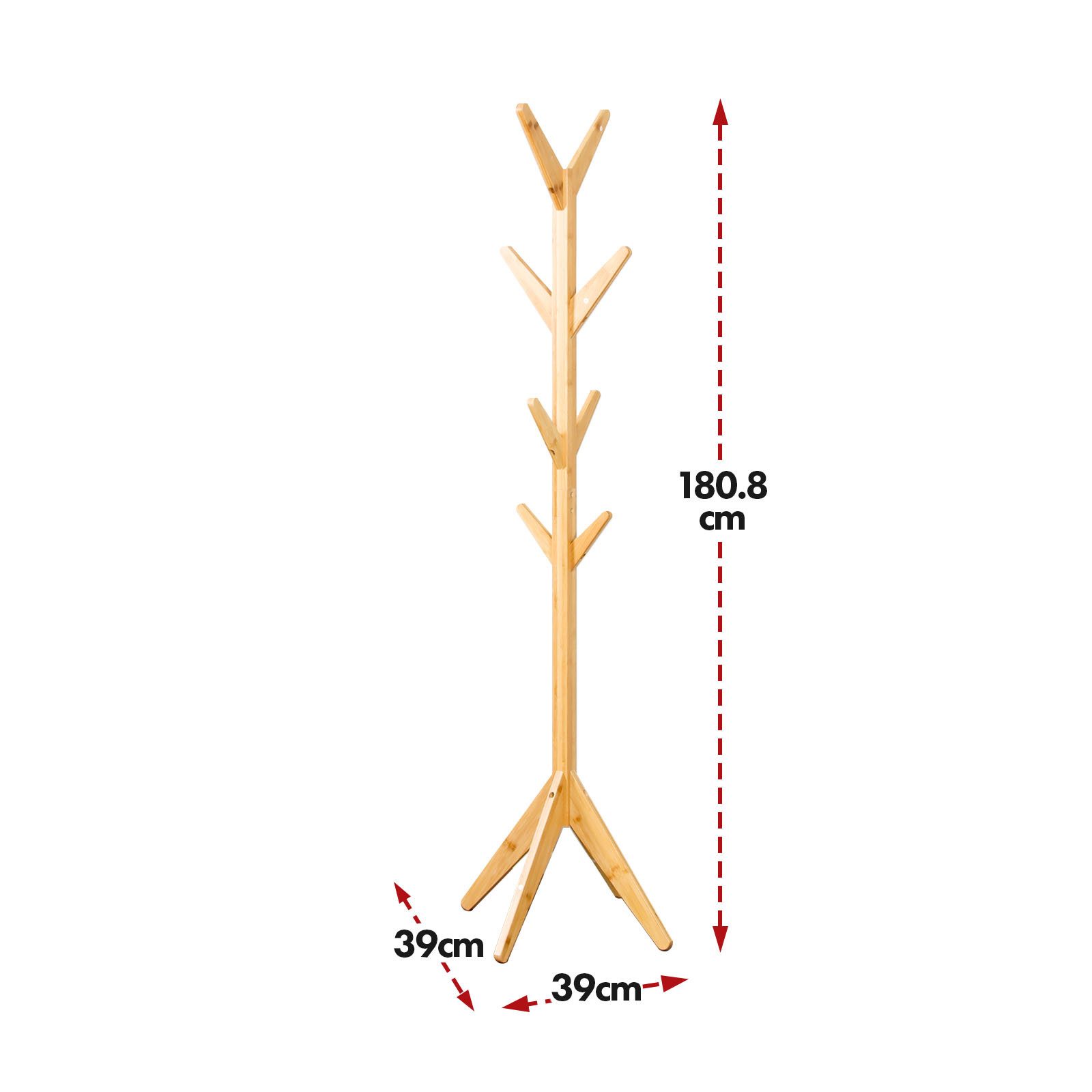 Floordirekt Garderobenständer Maryland aus Bambus – Kleiderständer mit 8 Ha günstig online kaufen