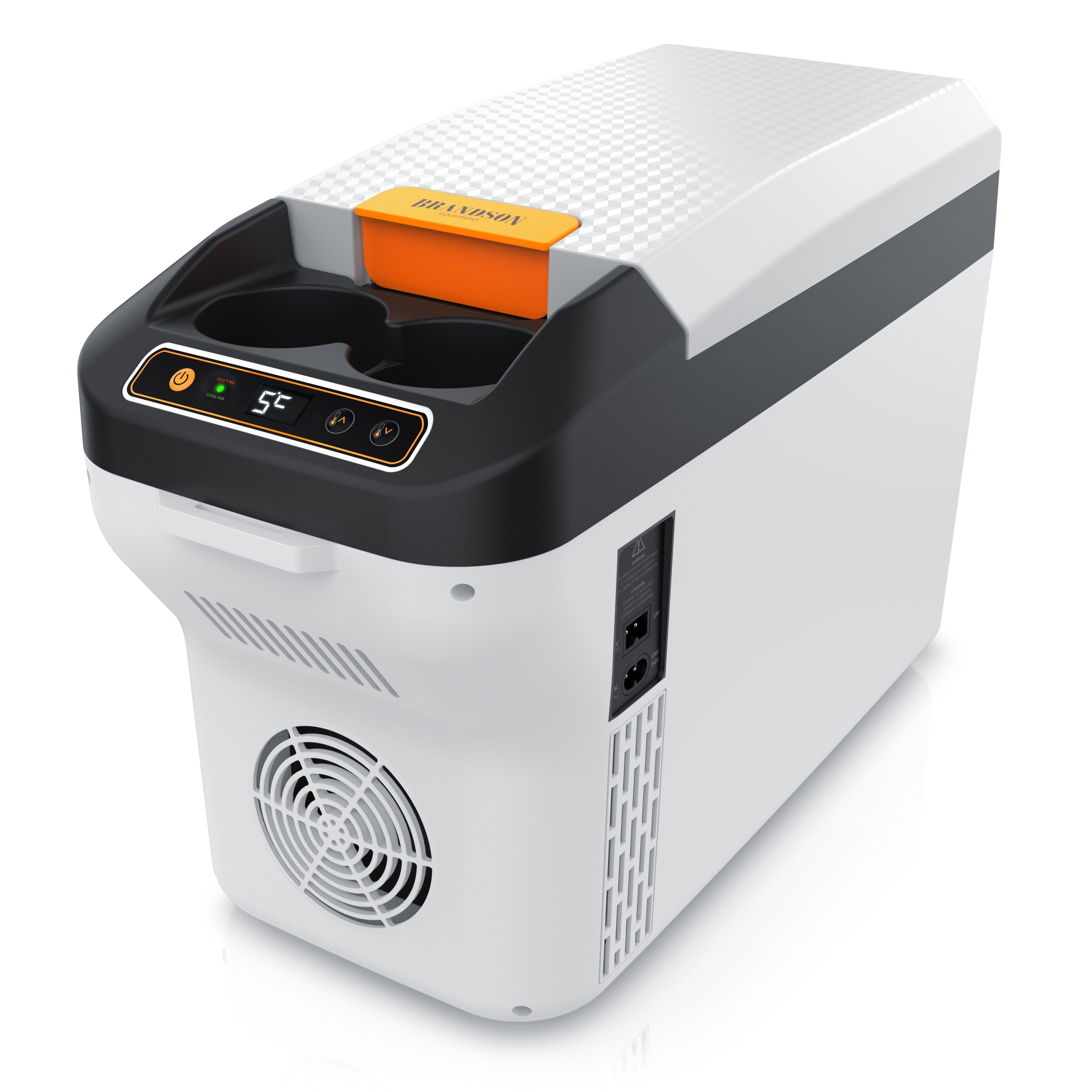 Brandson Elektrische Kühlbox 10 L, Kühlt & hält Warm, von -10 bis +65°C, für die Mittelkonsole, 10 l, Kühlbox elektrisch, 230 V Netzspannung und 12 V KFZ Auto Bordspannung