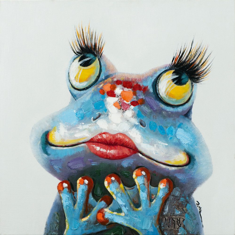 ArtUniverse Gemälde Verliebter Frosch 70 x 70 cm, Tiermotiv