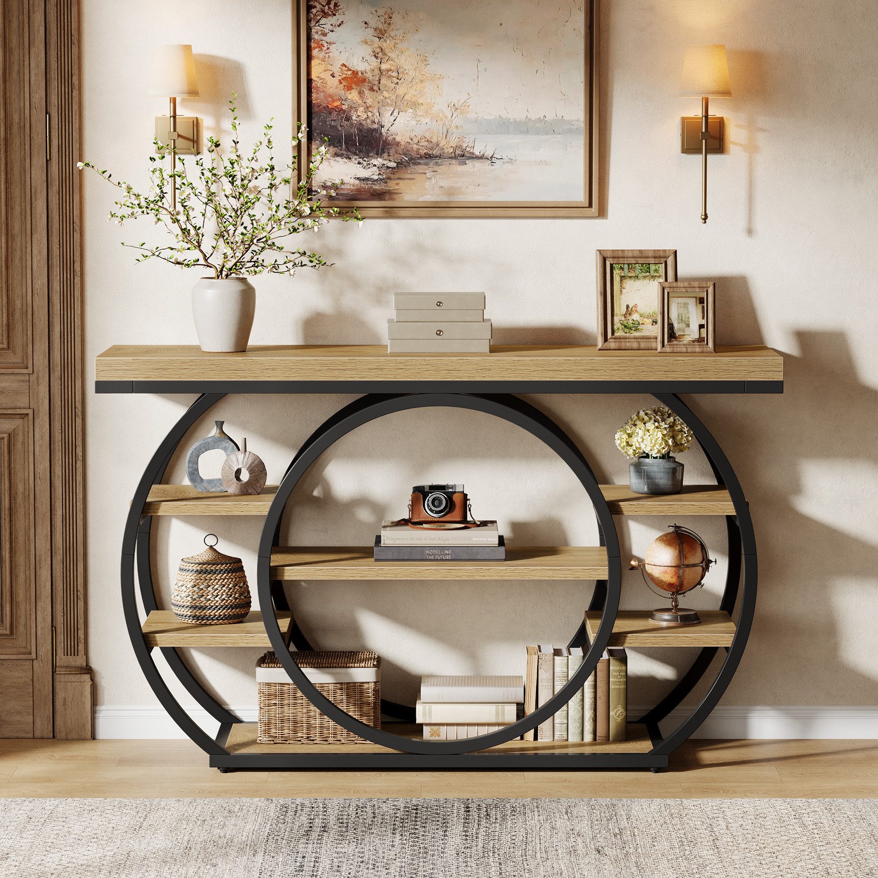 Tribesigns Konsolentisch 5-stufiger industrieller Eingangstisch mit Metallr günstig online kaufen