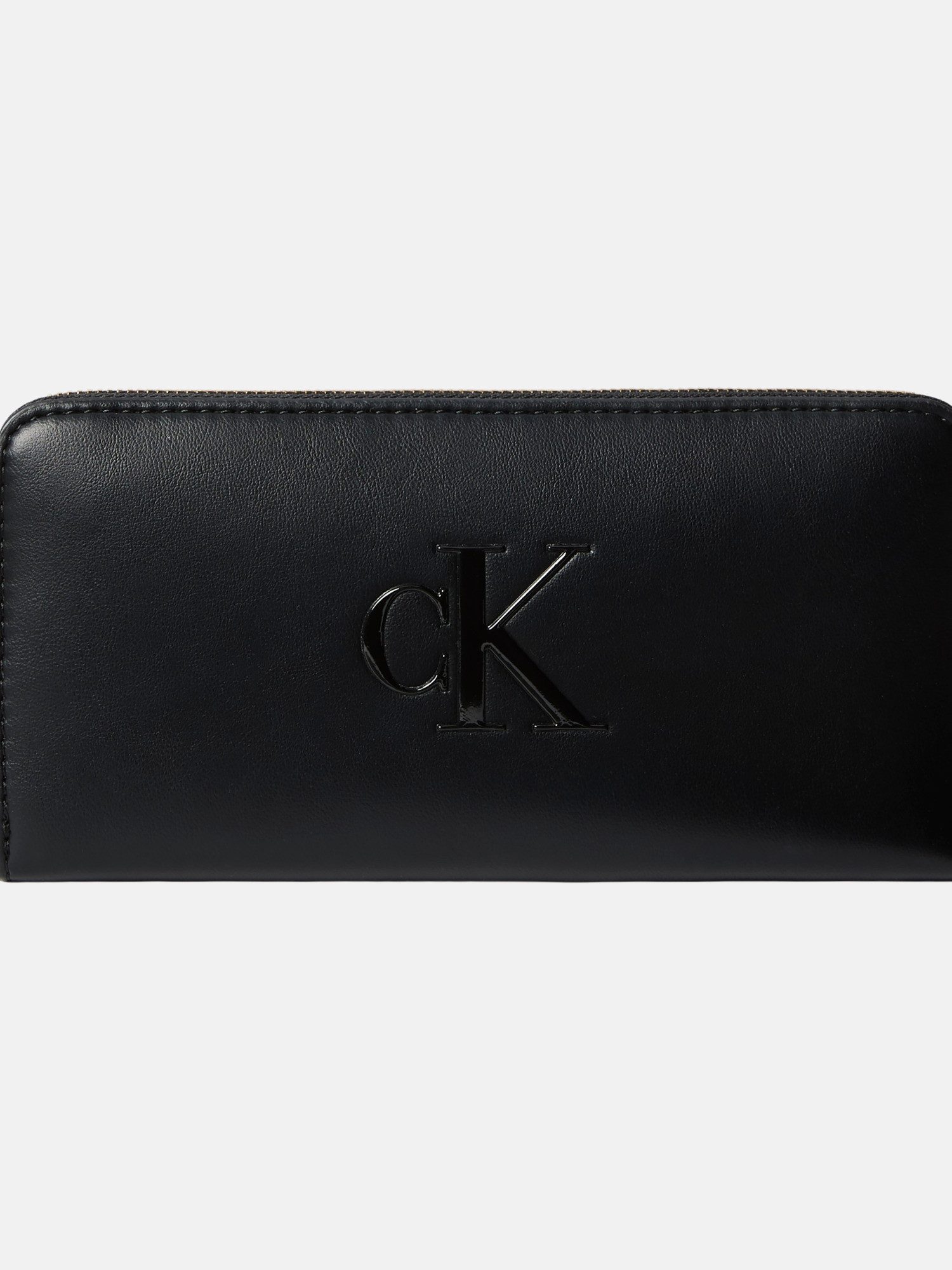 Calvin Klein Geldbörse RAISED CK LONG ZIP AROUND, Damen Geldbeutel, Portemonnaie mit CK-Logo