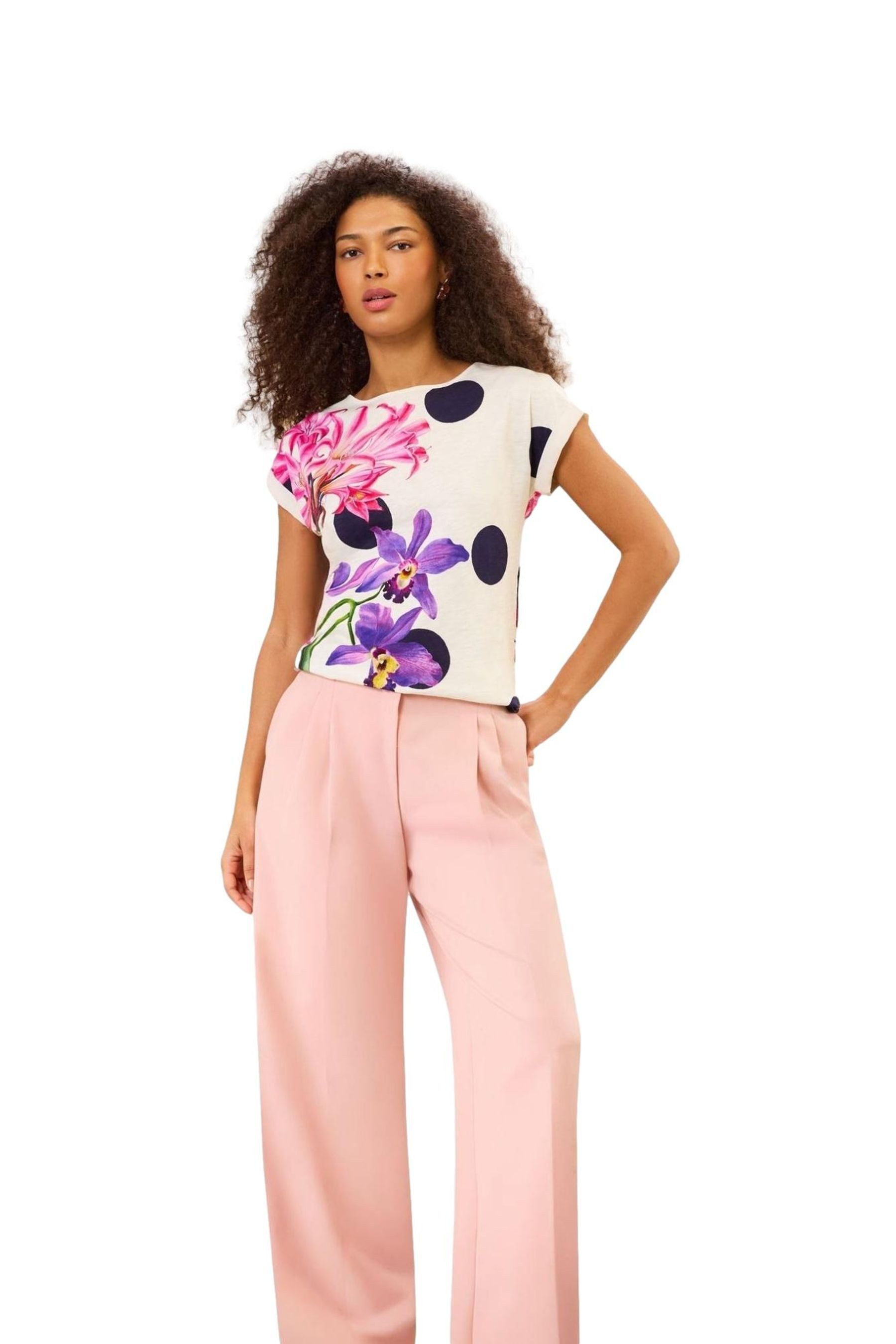 T-Shirt Love & Roses Rundhals-Oberteil aus Jersey, Regular