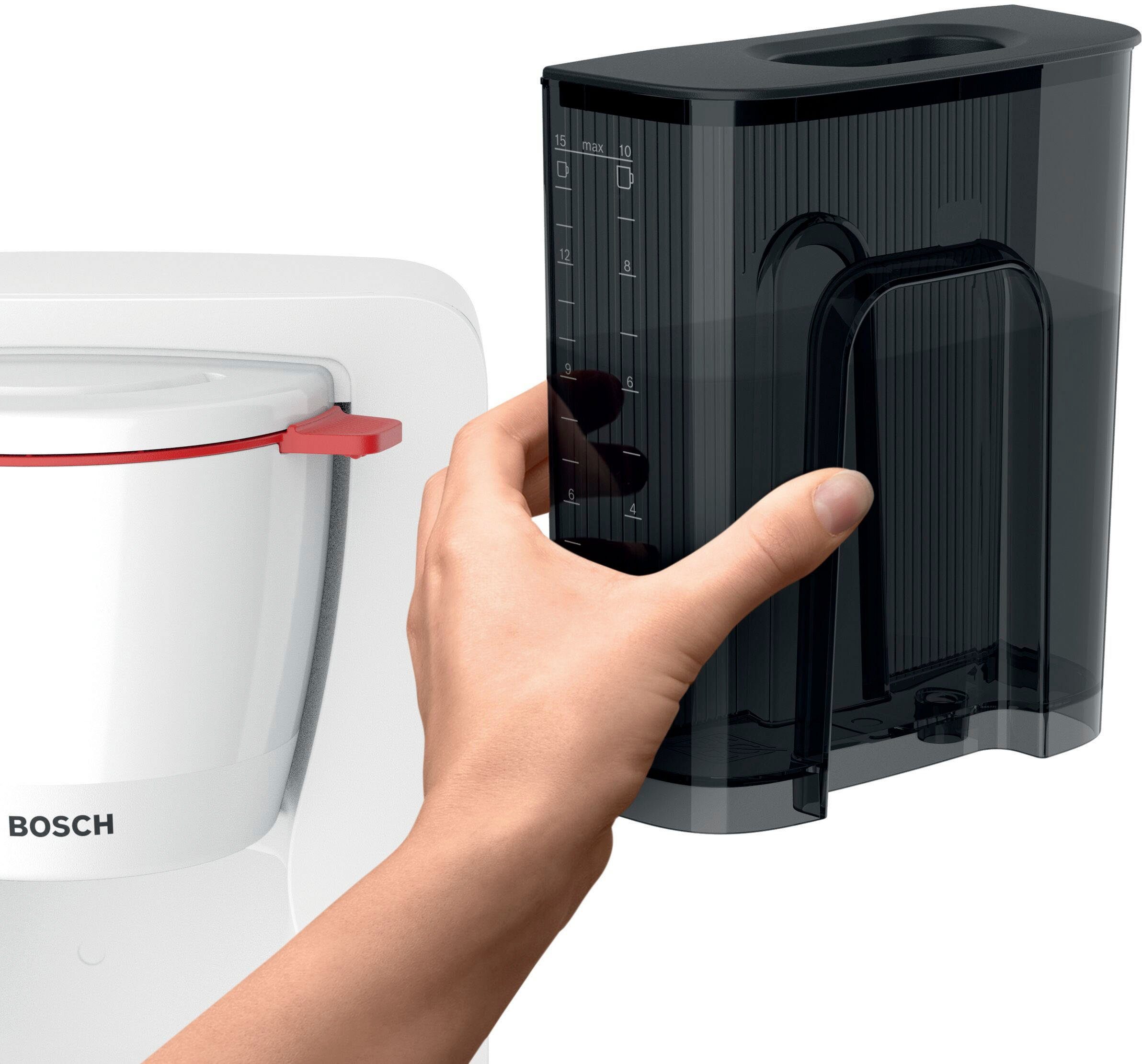BOSCH Filterkaffeemaschine MyMoment TKA2M111, 1,25l Kaffeekanne, Papierfilter 1x4, für 10-15 Tassen, Glaskanne, 40min Warmhaltefunktion, 1200 W