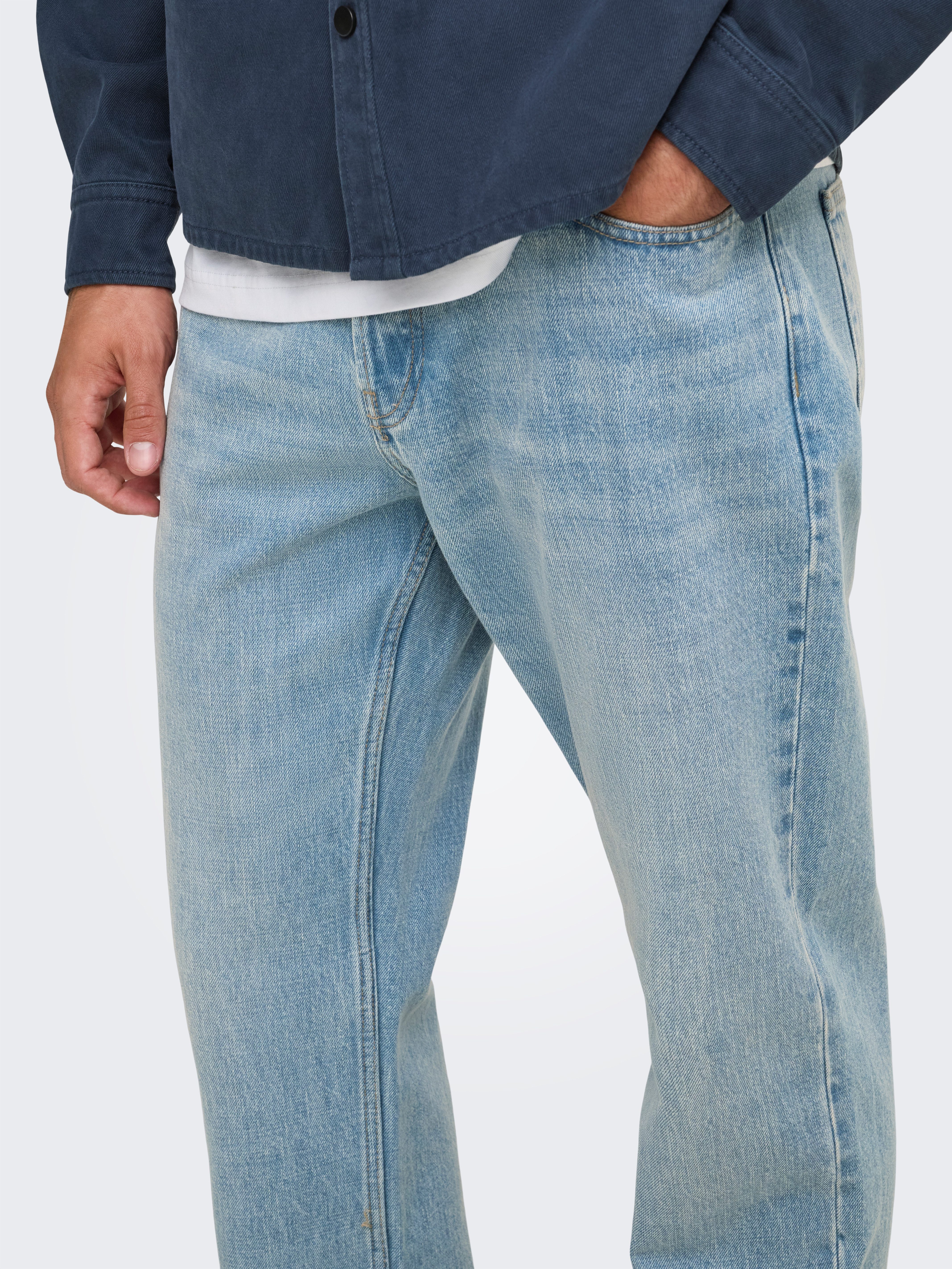 ONLY & SONS Straight-Jeans ONSEDGE STRAIGHT DNM Baumwolle, straight fit – Bild 2 von 5