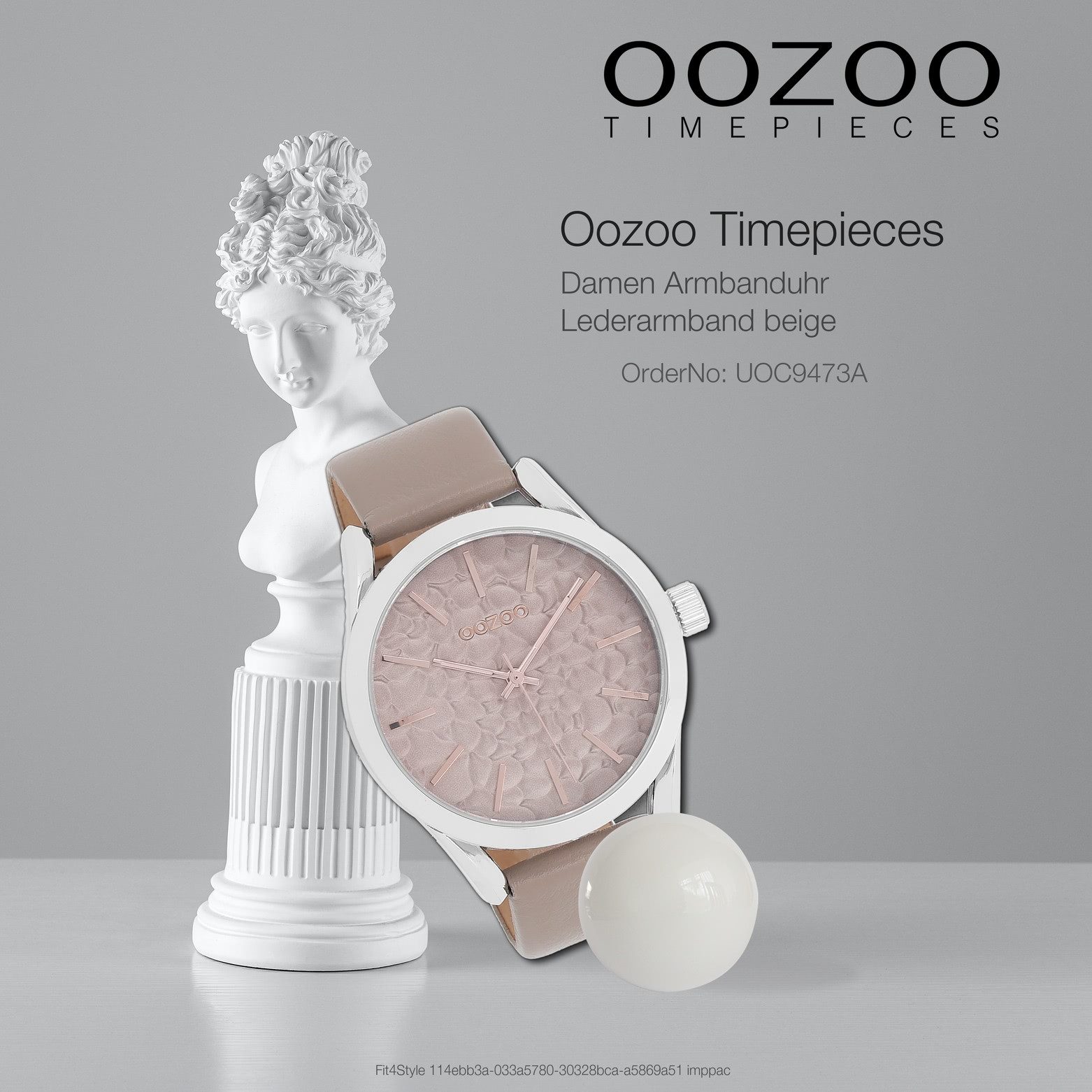 OOZOO Quarzuhr Oozoo Damen Armbanduhr Timepieces Analog, (Analoguhr), Damenuhr rund, groß (ca. 43mm) Lederarmband, Fashion-Style