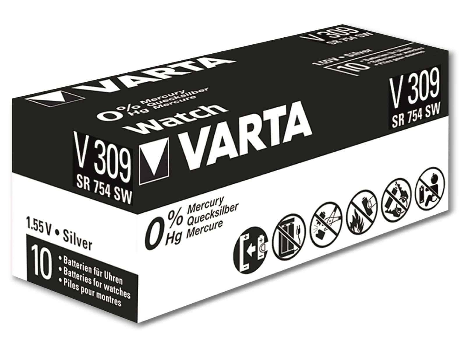 VARTA VARTA Knopfzelle Silver Oxide, 309 SR48, 1.55V Knopfzelle