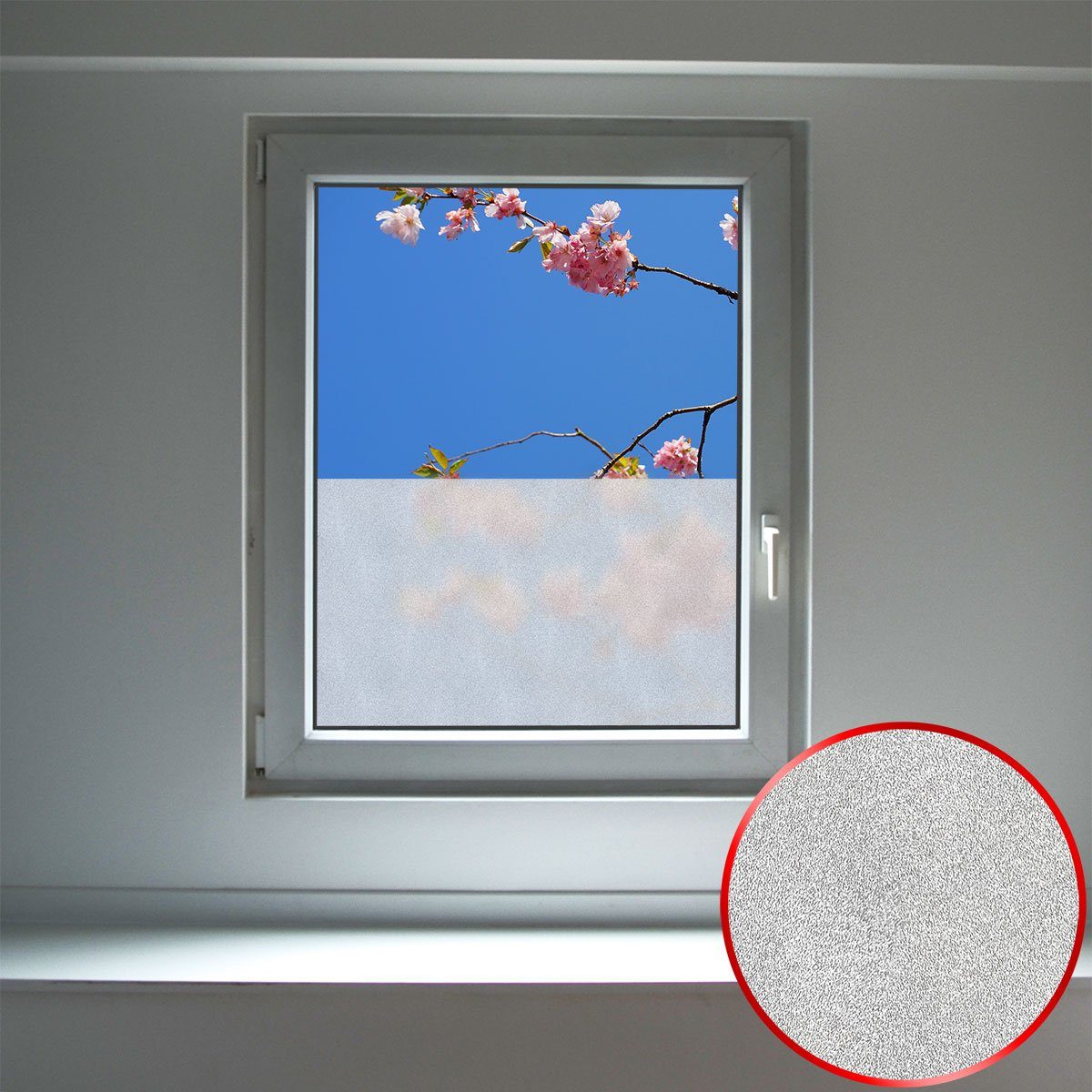 Sonnenschutz eyepower, Milchglasfolie, Selbst-Haftend Sichtschutz cm Fensterfolie 90x200 Fensterfolie
