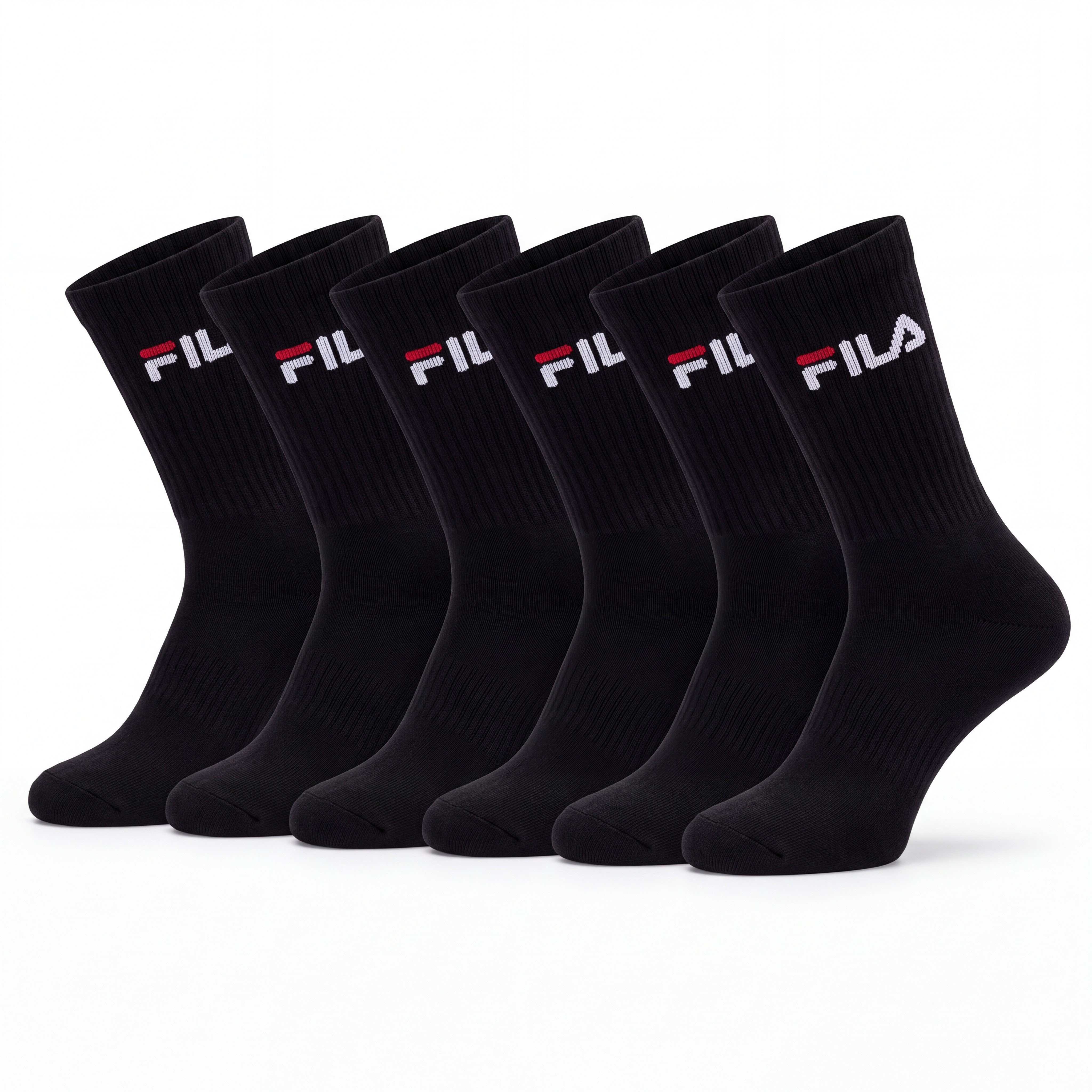 Fila Tennissocken UNISEX CREW TENNIS FULL TERRY SOCKS (6-Paar, 6 Paar) Sportsocken, flache Zehennaht