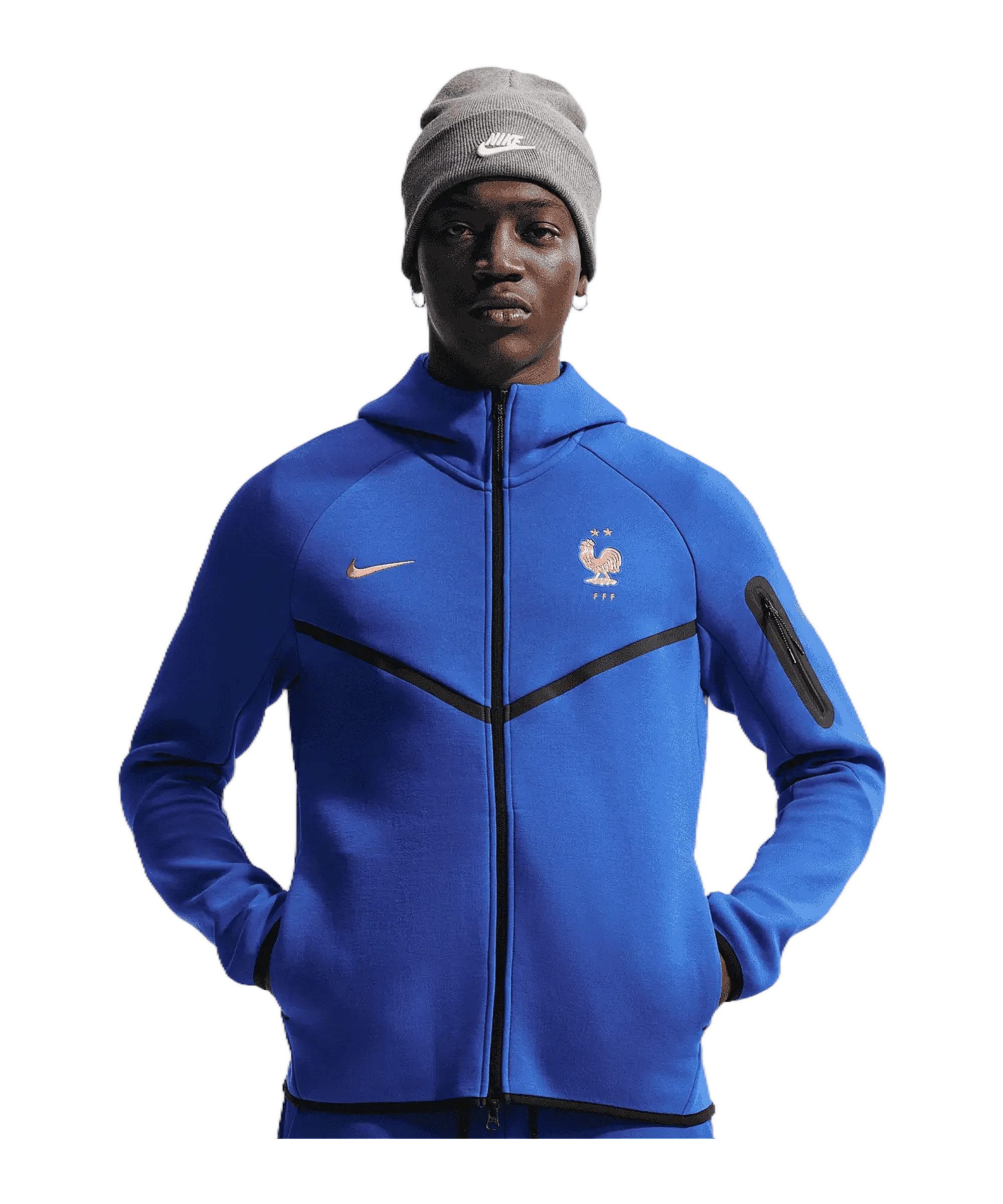 Nike Sweatjacke Nike Performance FFF Frankreich Fleece Jacke Baumwolle