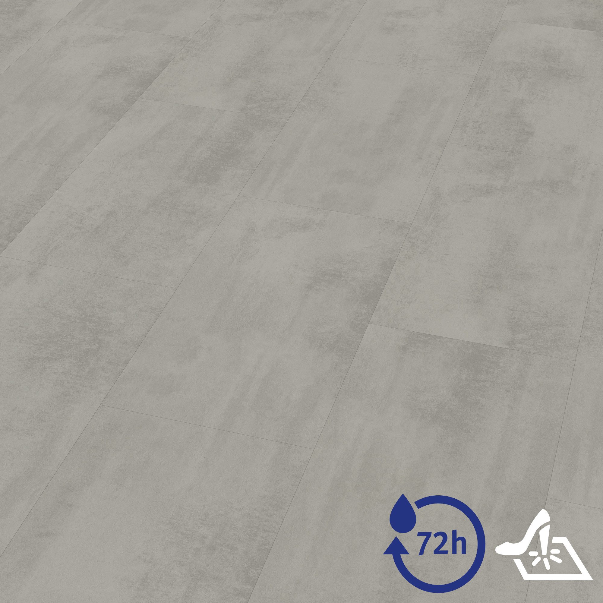 EGGER Designboden Aquadura+ EDF810 Chromix silber, (7,5mm, 2,535m), Wasserbeständig & Feuchtraumgeeignet