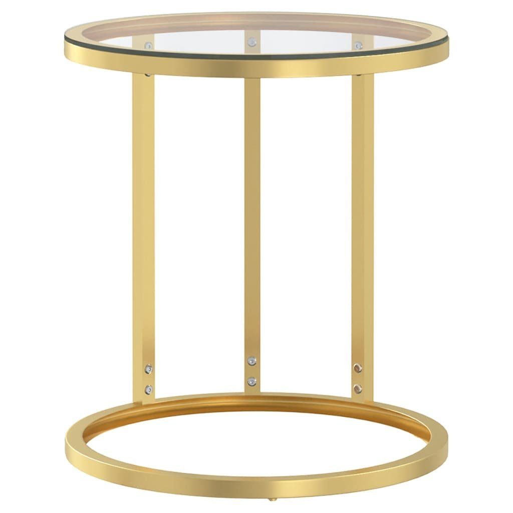 furnicato Beistelltisch Golden und Transparent 45 cm Hartglas (1-St)