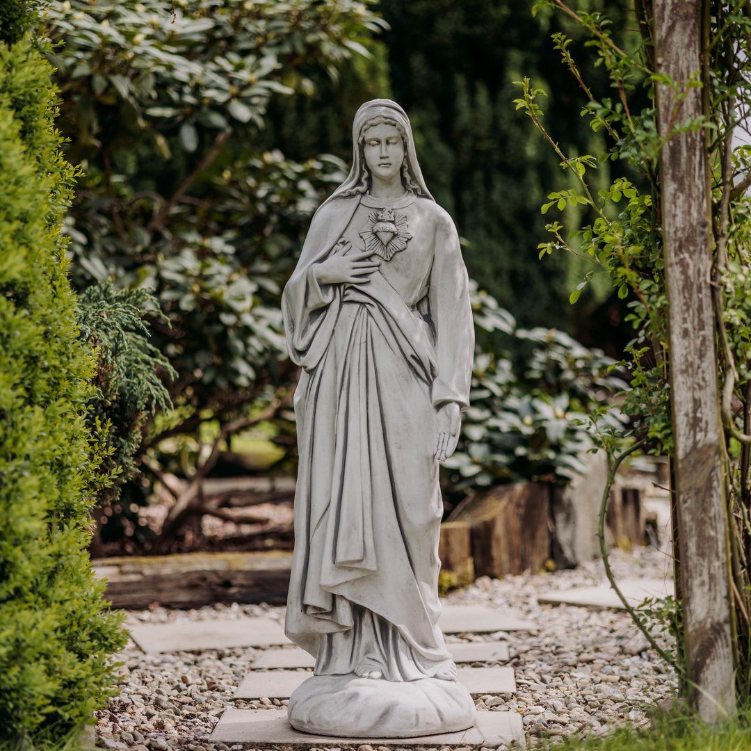 gartendekoparadies.de Gartenfigur Heilige Maria Steinfigur 122 cm Steinguss 117 kg, Frostsicher