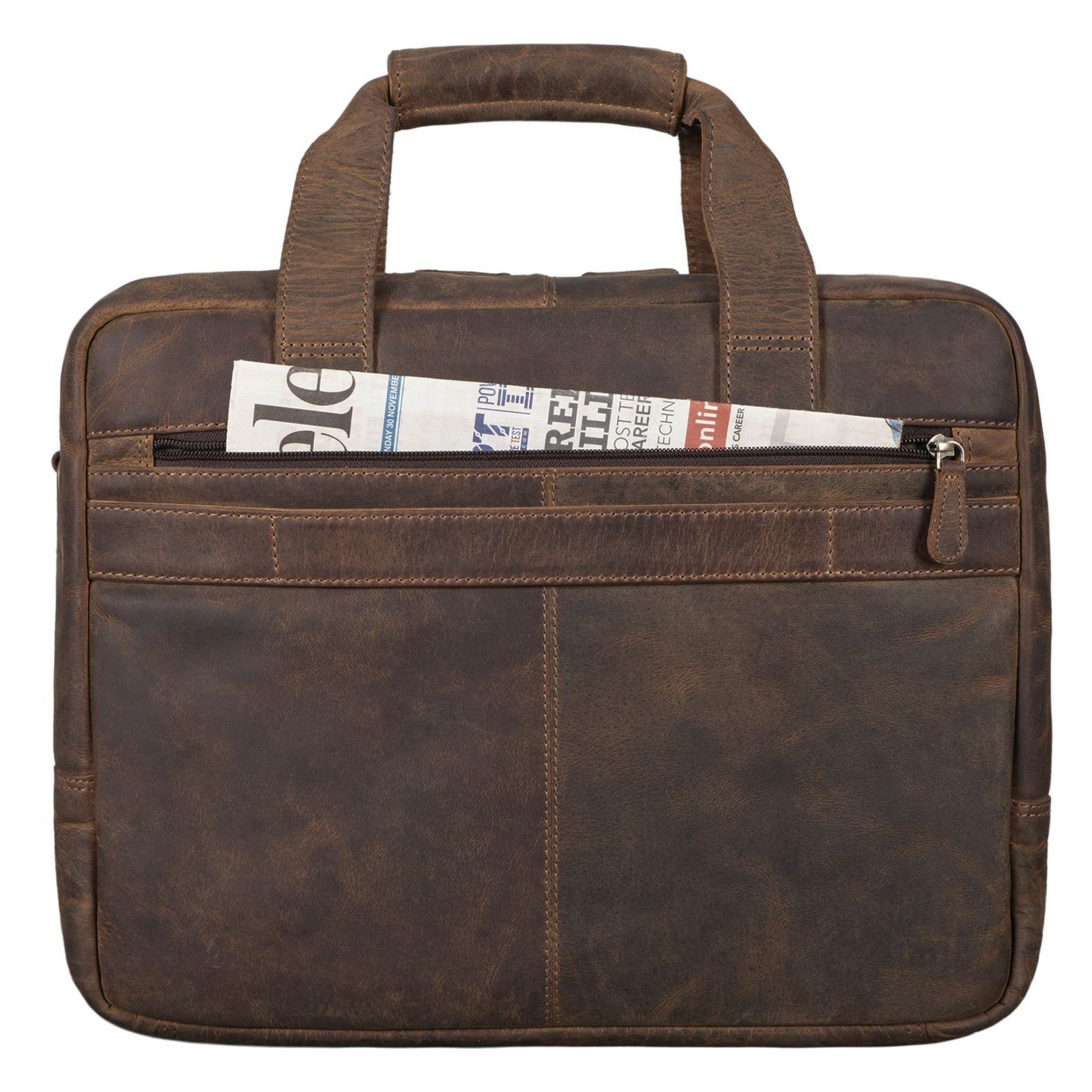 Leder "Experience" STILORD Vintage Lehrertasche - Aktentasche braun colorado groß
