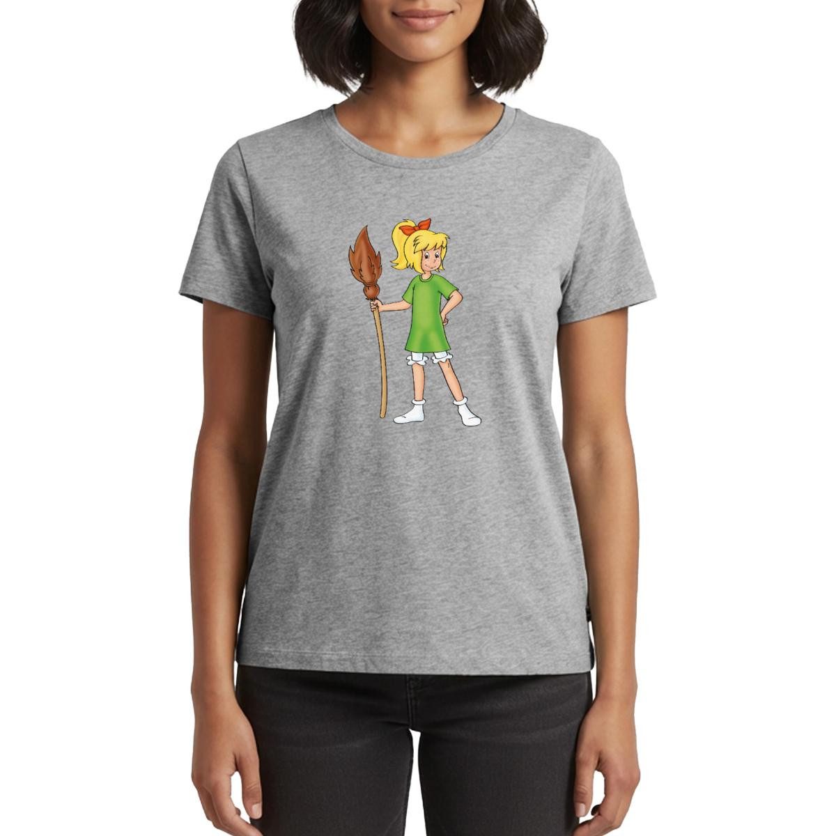 Spreadshirt T-Shirt Bibi Blocksberg Mit Ihrem Besen Kartoffelbrei Frauen Premium T-Shirt (1-tlg)