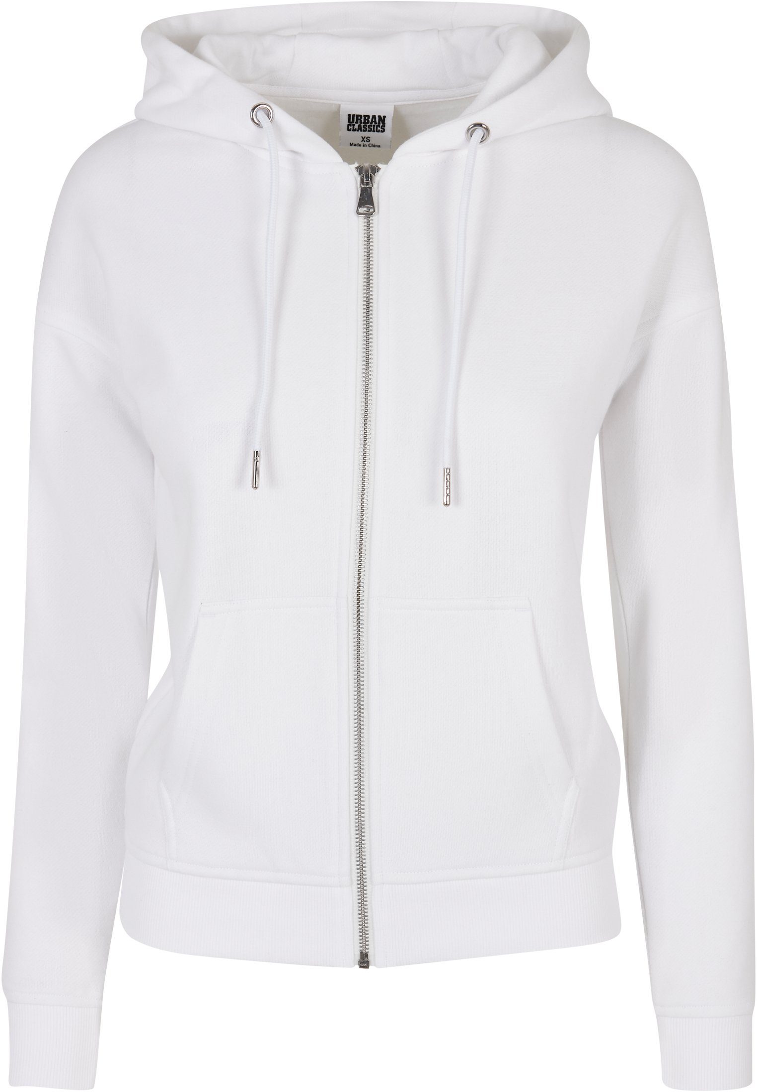 Zip Classic CLASSICS Hoody (1-tlg) URBAN Damen Sweatjacke Ladies white