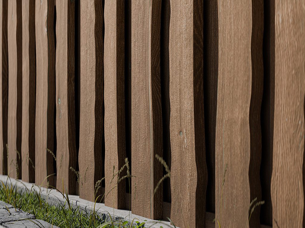 Woodtex Sichtschutzelement NATURA Bohlen-Zaun DIY-Bausatz braun
