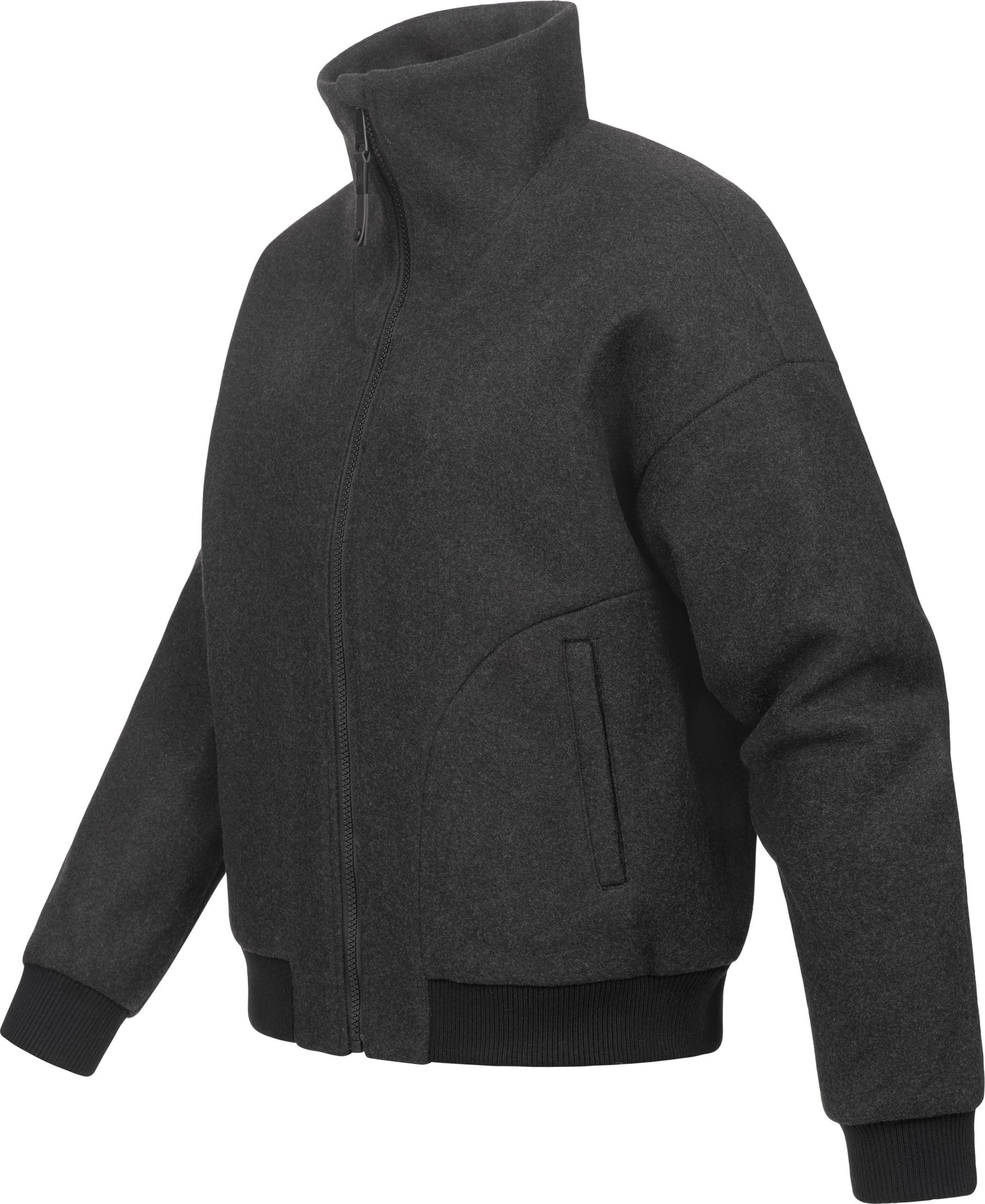 Ragwear Outdoorjacke Toscia angesagte oversized Übergangsjacke in Woll-Optik