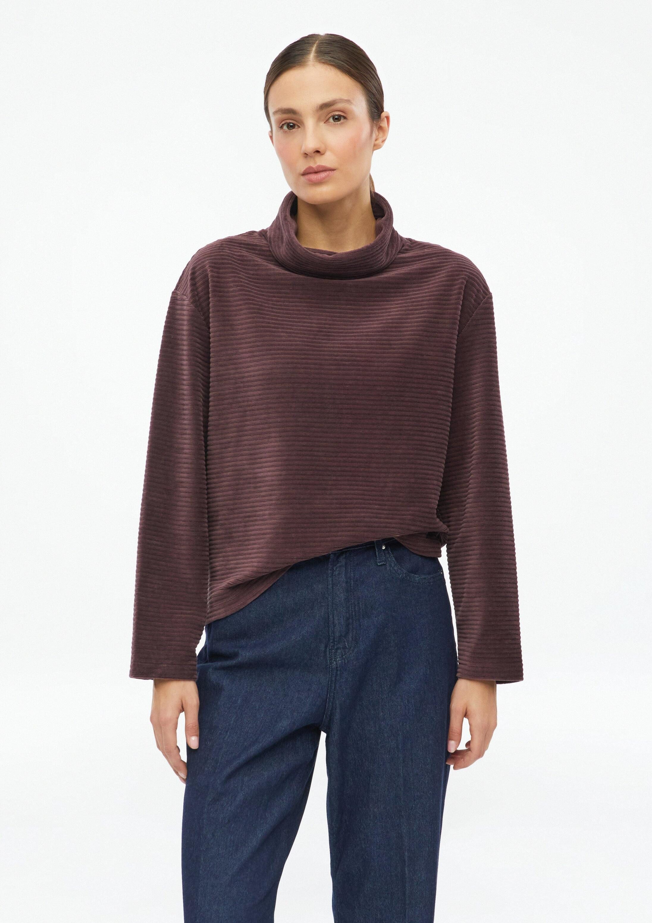 s.Oliver Sweatshirt Sweatshirt Fließendes Sweatshirt aus Cord-Jersey