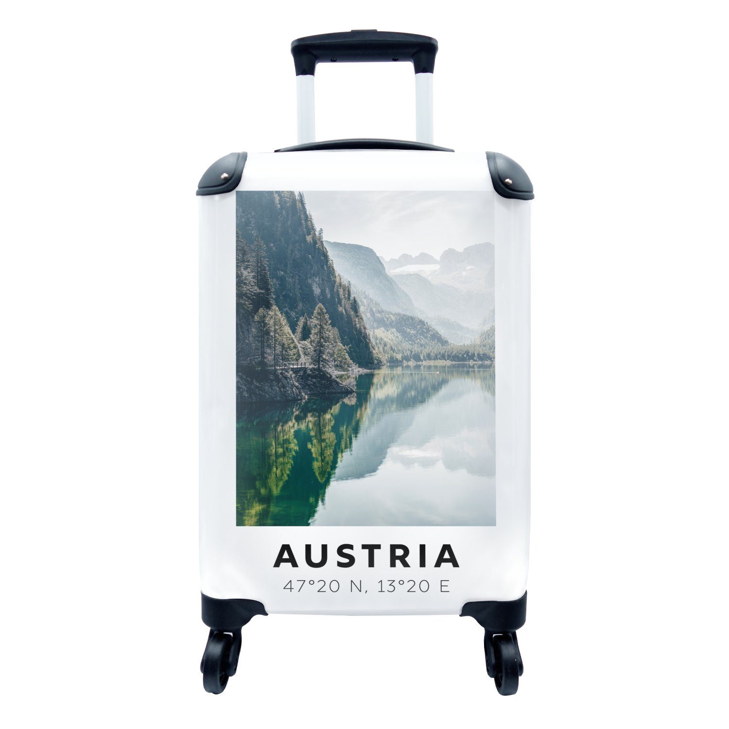 Reisetasche Ferien, - - - für MuchoWow Handgepäck Österreich Wasser Reisekoffer Trolley, Alpen 4 Handgepäckkoffer rollen, Berg, mit Rollen,