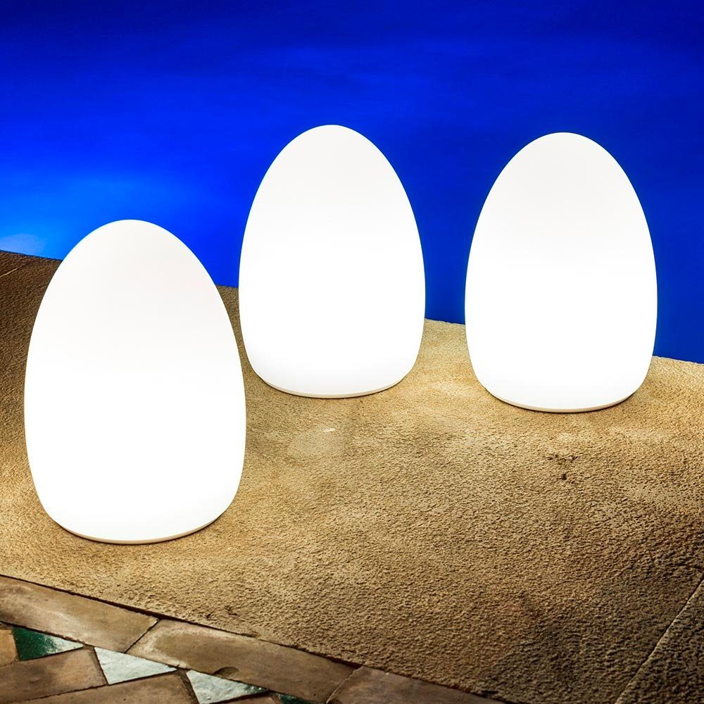 LED Weiß App-Steuerung Akku Licht-Trend Gartenleuchte Tischleuchte Egg mit