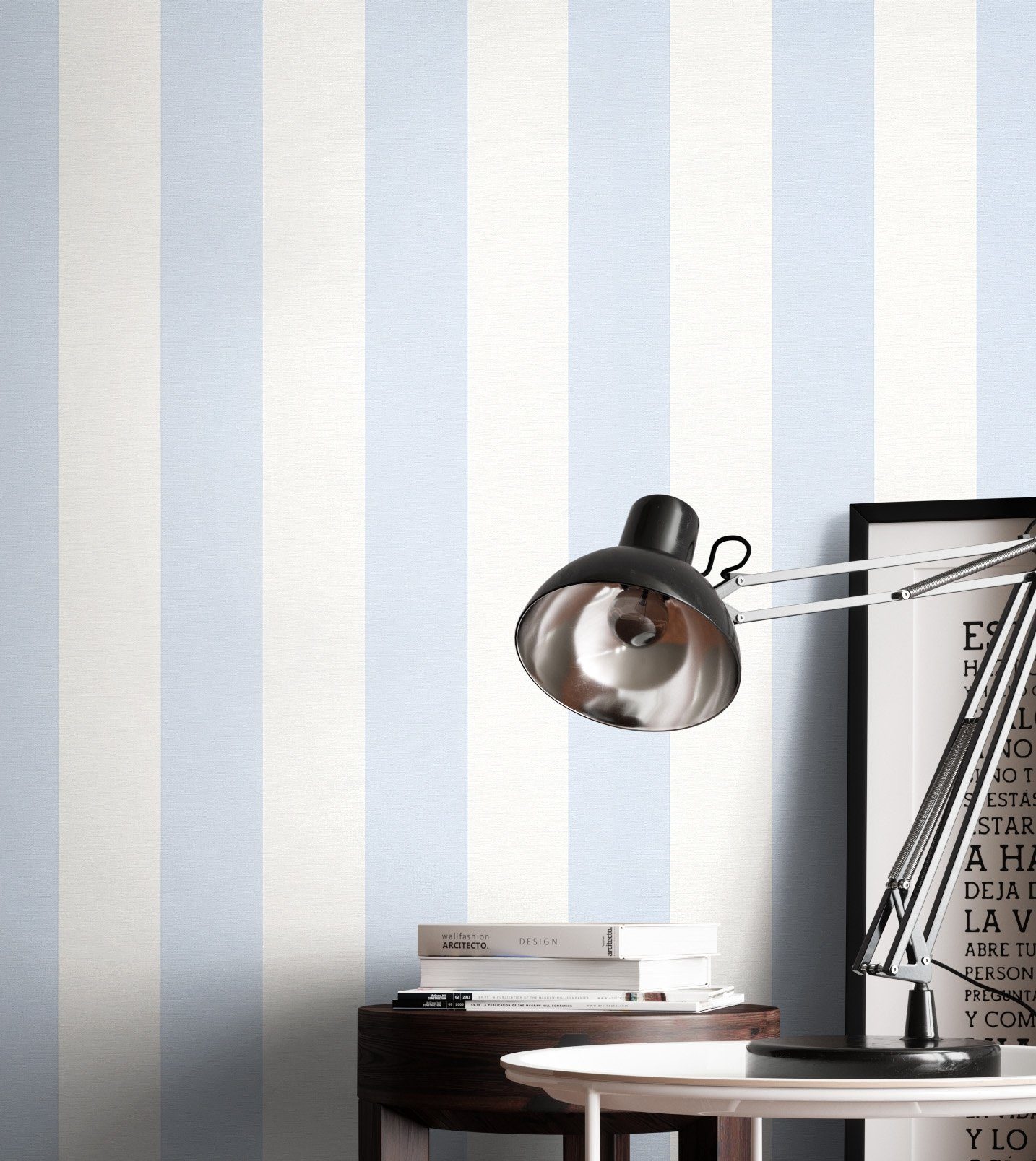 Newroom Vliestapete, Blau Tapete Modern Streifen günstig online kaufen