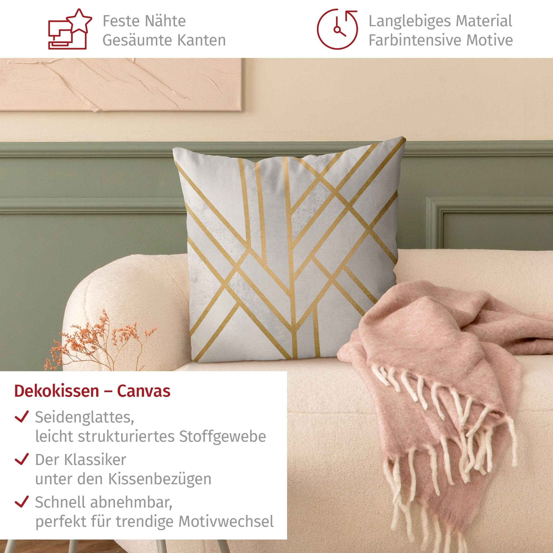Bilderdepot24 Dekokissen drinnen Kissenhülle/ Sofakissen/ Zierkissen Kissenhülle gold Muster Ab, Bezug Aquarell mit / ohne Füllung Zierkissen Outdoor Sofa Bett