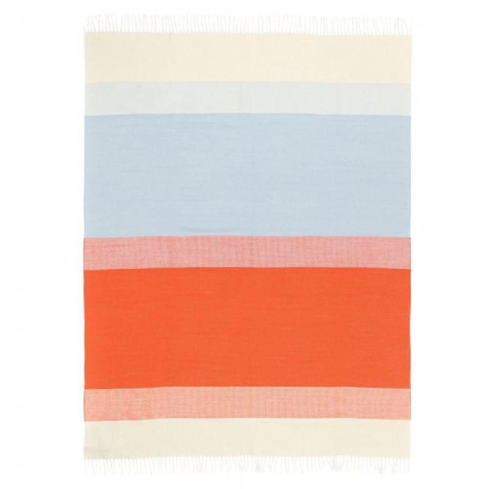 Wohndecke Decke Hennika Orange White Lightblue (120x180cm), Marimekko