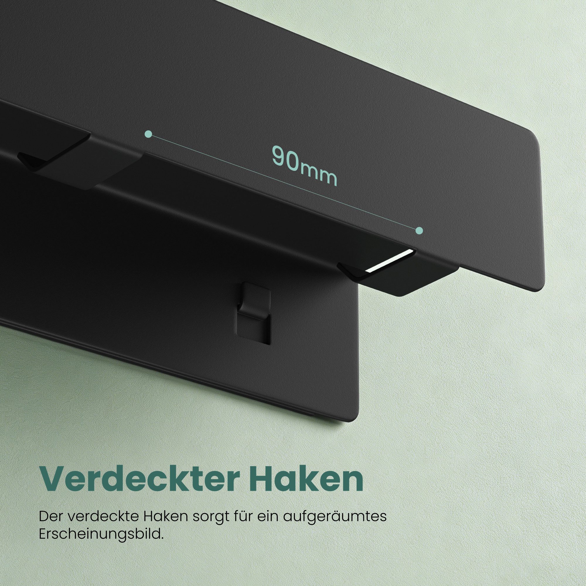 Mai & Mai Garderobenleiste Garderobenleiste mit Ablage und 4, 6 oder 8 Haken Wandmontage Stalo-11, Kohlenstoffstahl mit elektrostatischer Beschichtung