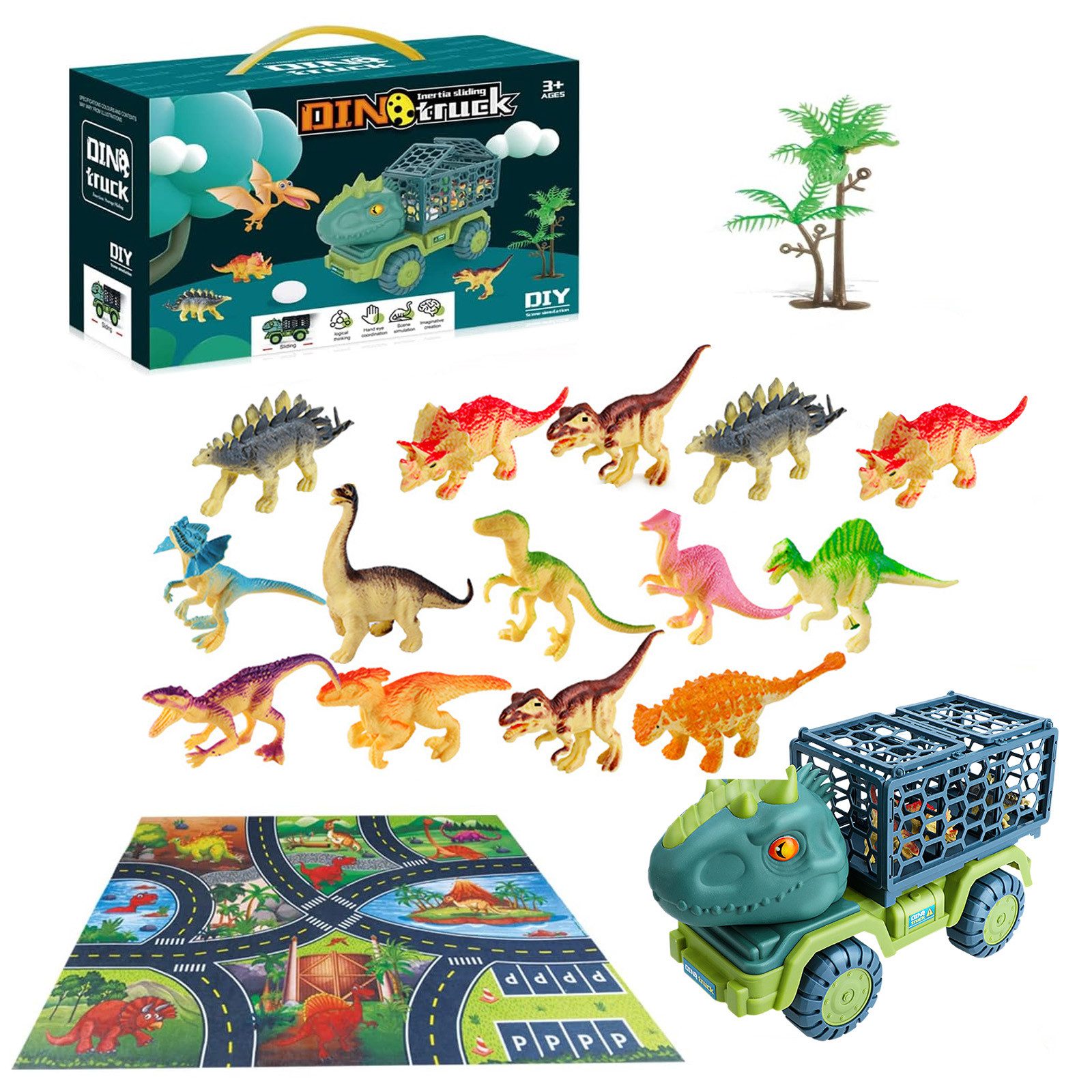 MODFU Spielzeug-Transporter Dinosaurier Transport-LKW Spielset, (Dino Figur günstig online kaufen